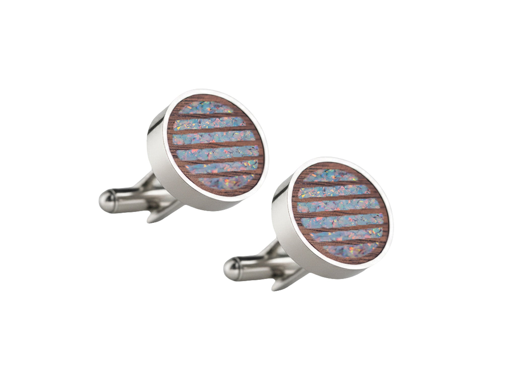 Lines Cufflinks Walnut
