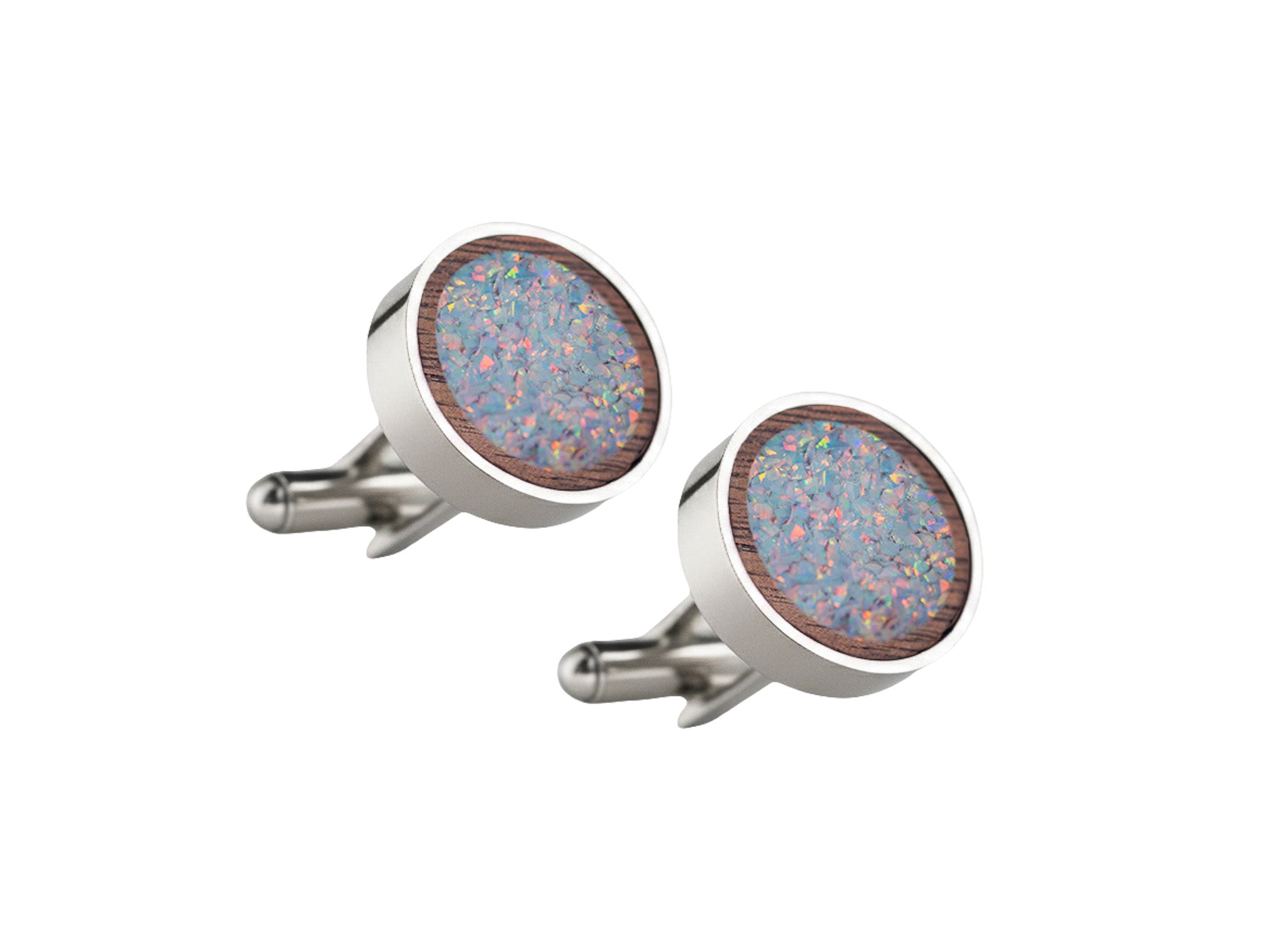 Circle Cufflinks Walnut