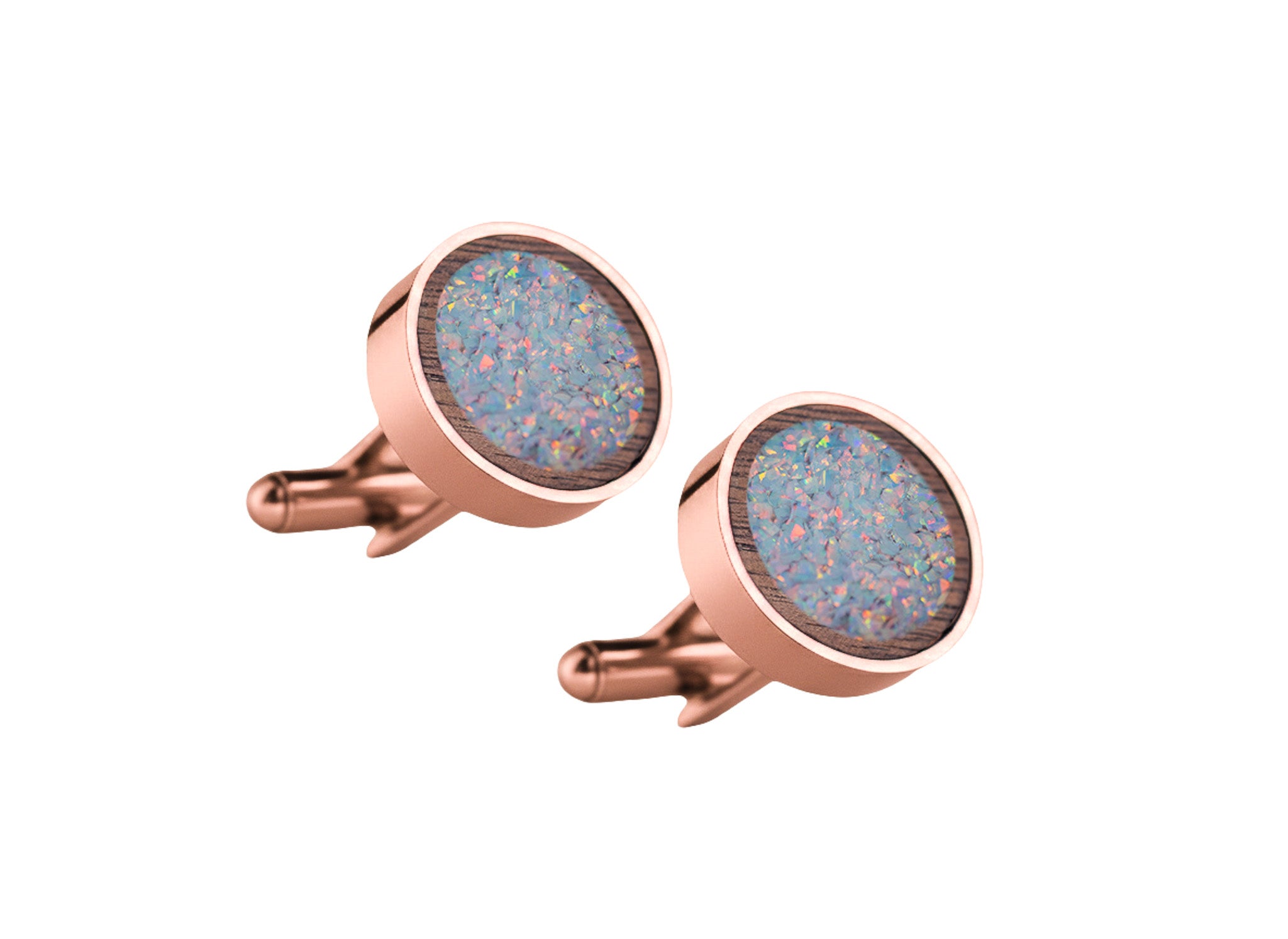 Circle Cufflinks Walnut