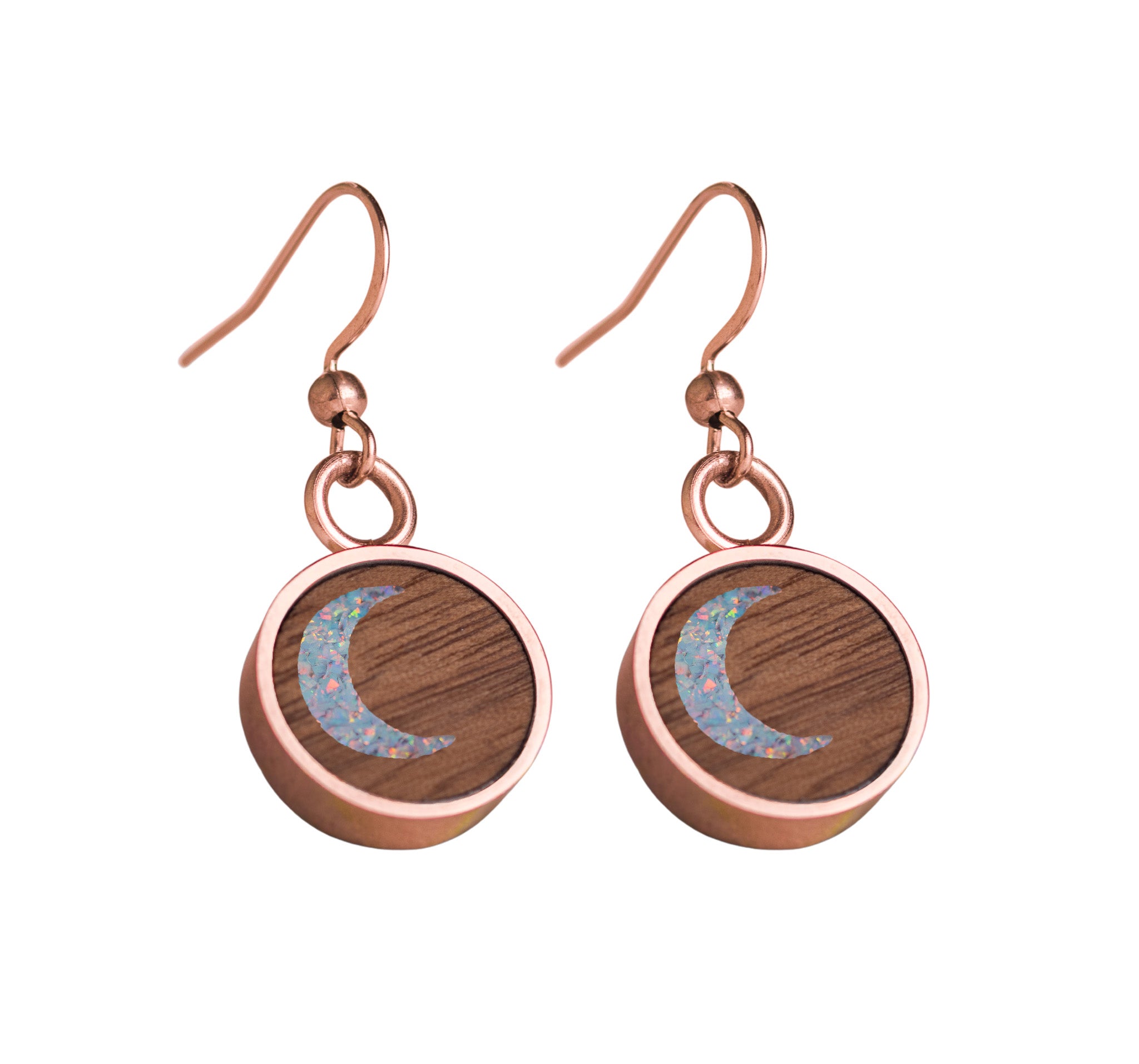 Moon Earrings Walnut