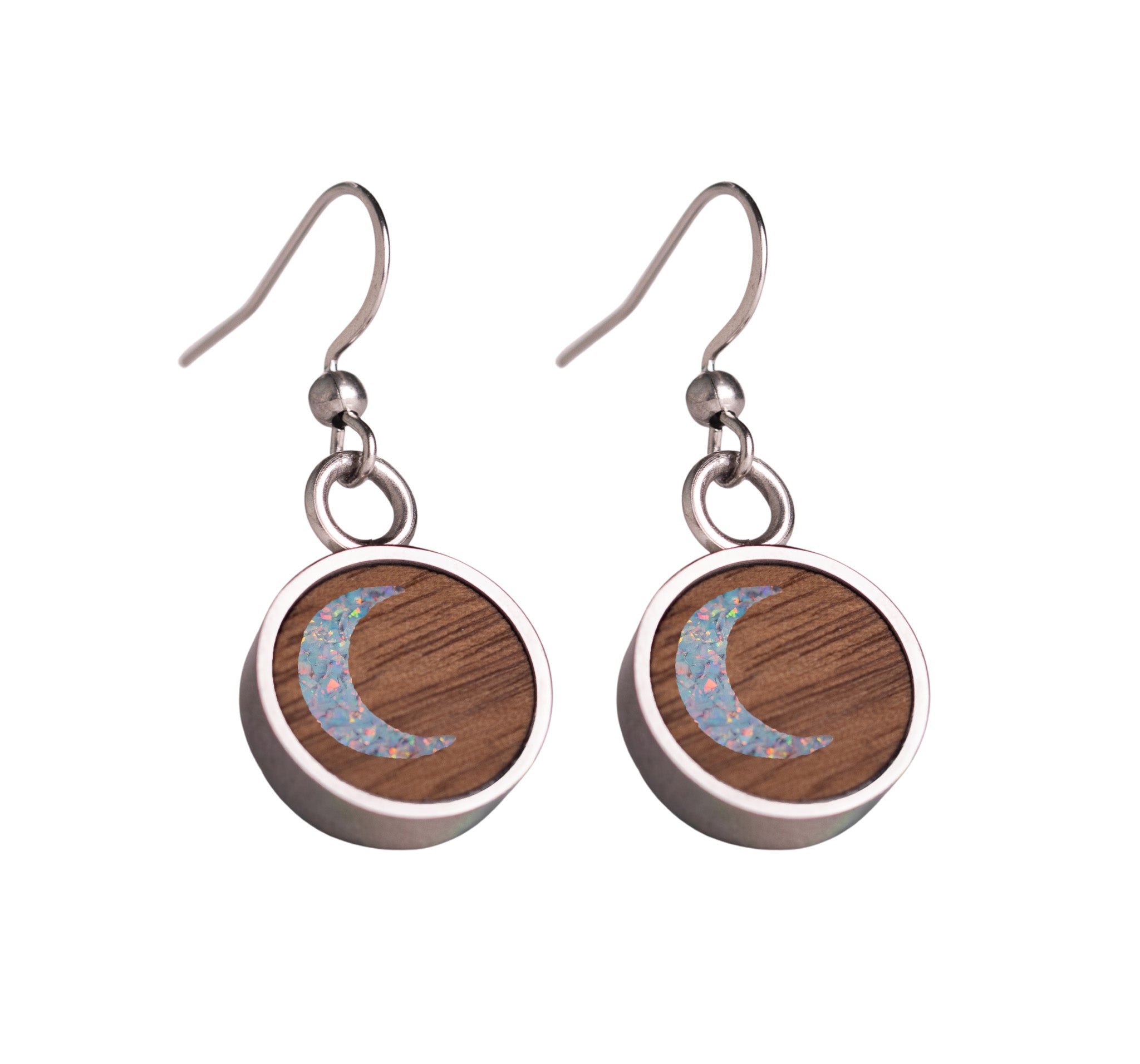 Moon Earrings Walnut