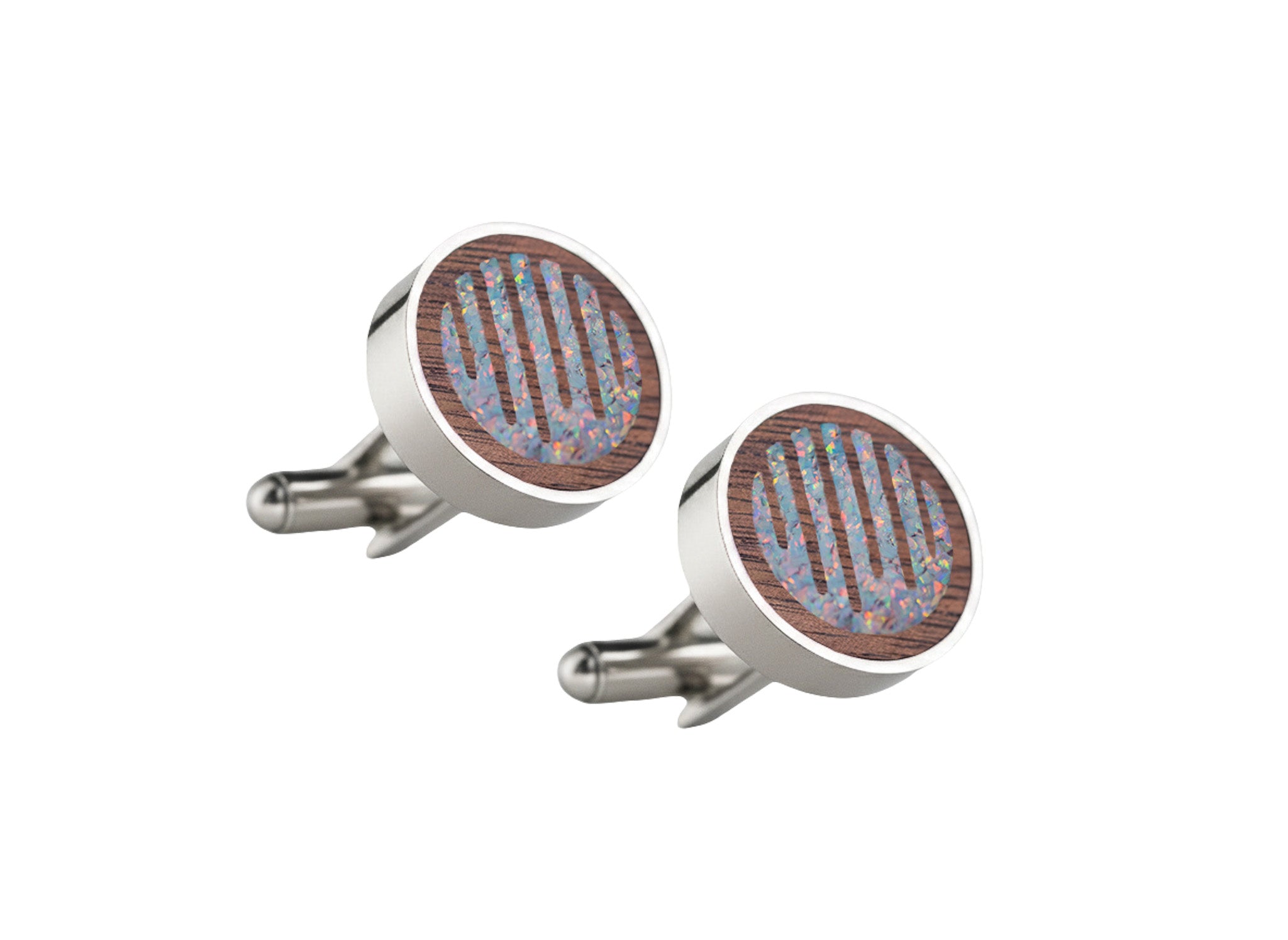 Raindrop Cufflinks Walnut