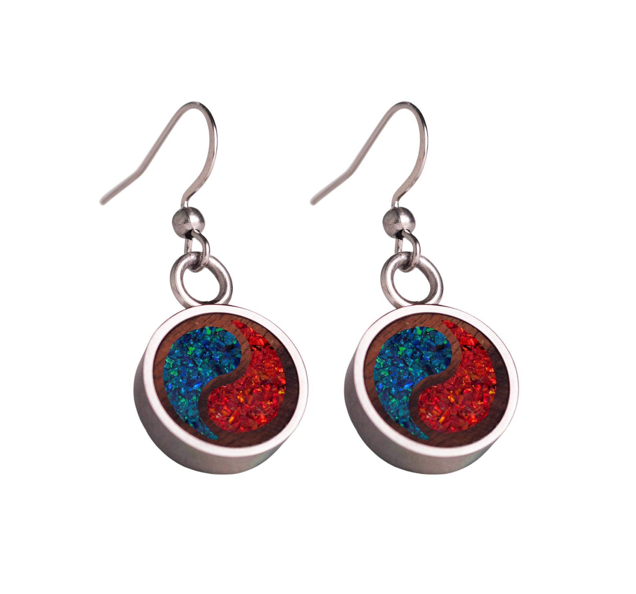 Yin Yang Earrings Rosewood