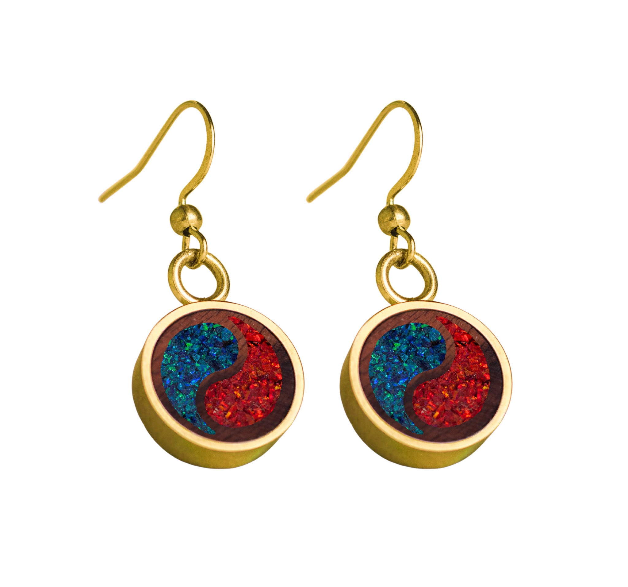 Yin Yang Earrings Rosewood