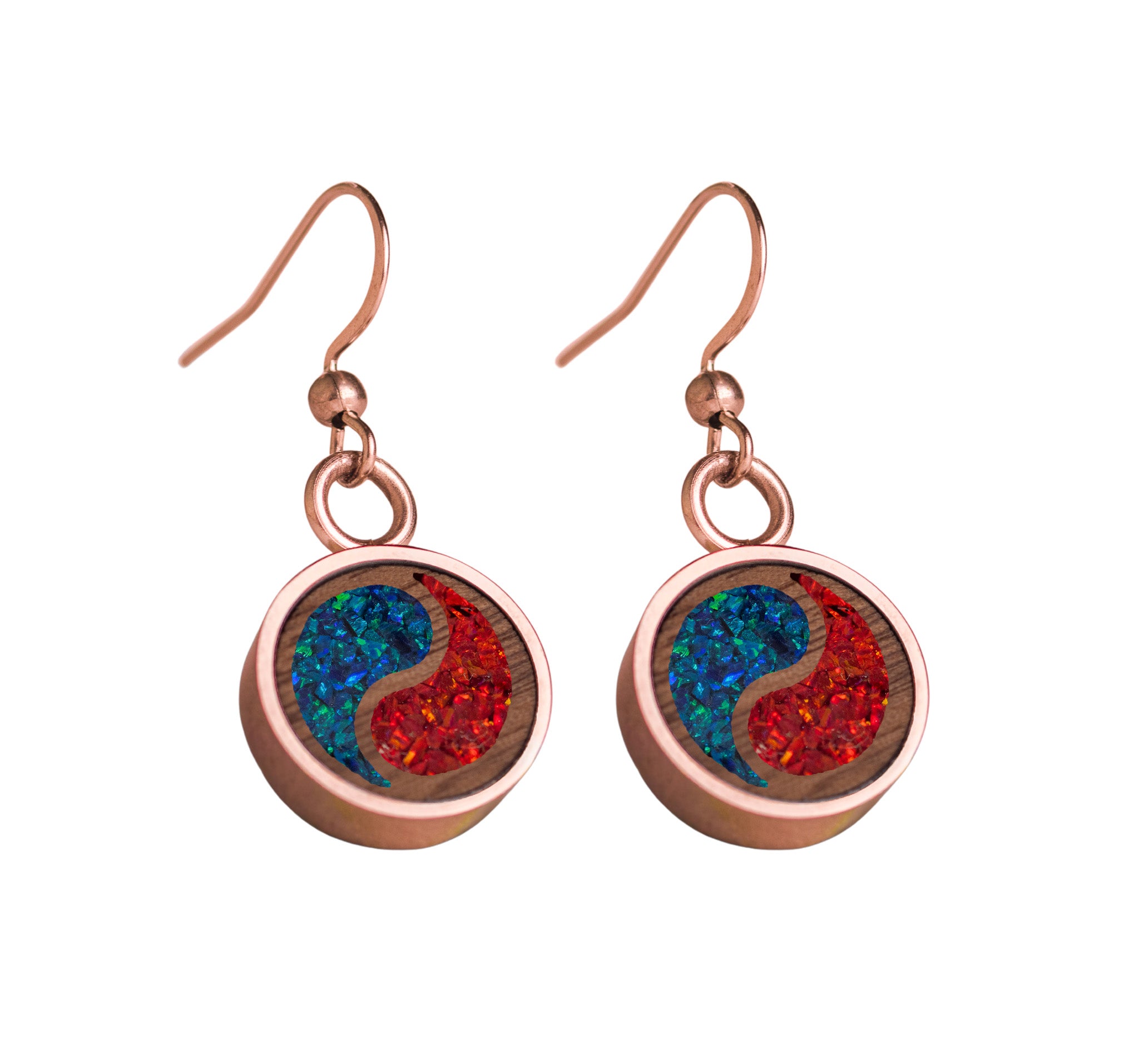Yin Yang Earrings Walnut