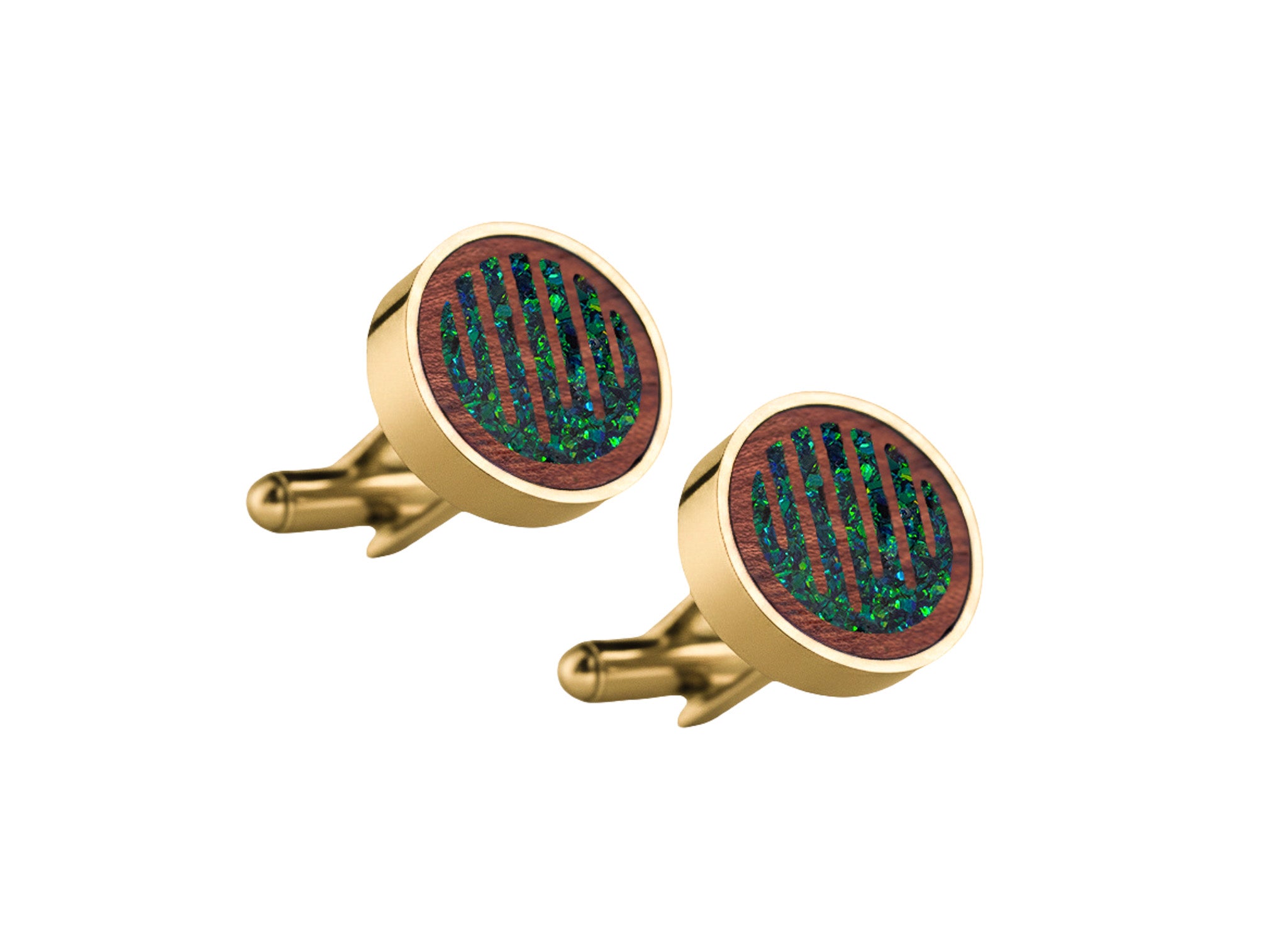 Raindrops Cufflinks Bubinga