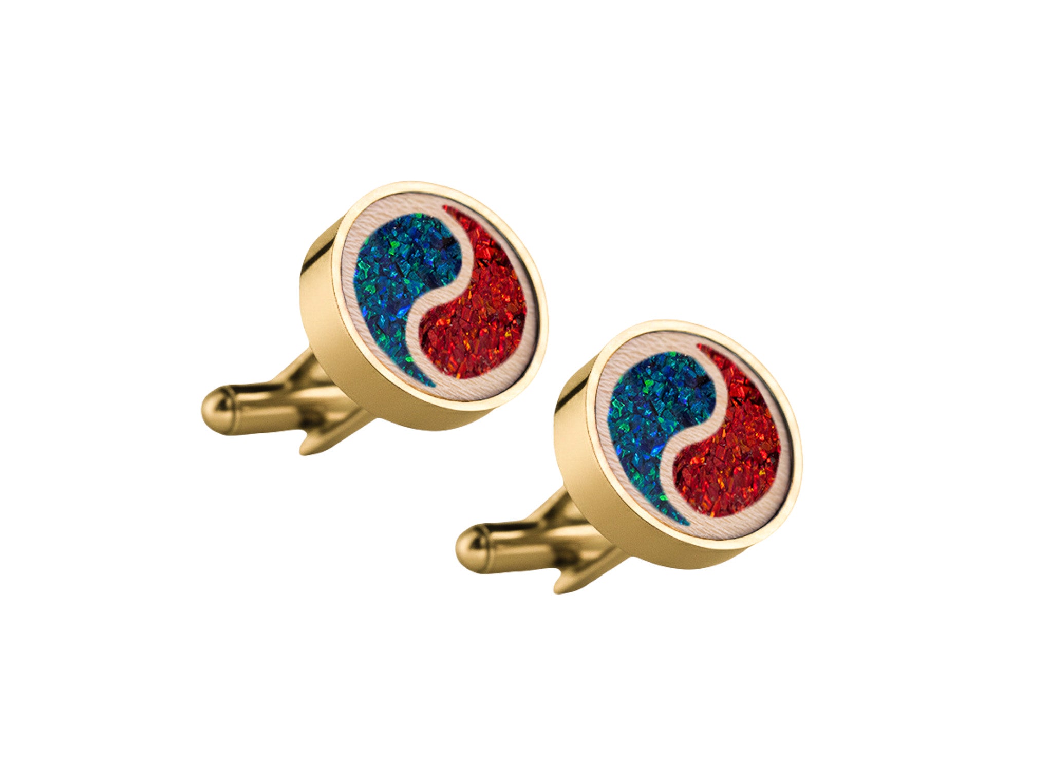 Yin Yang Cufflinks Maple