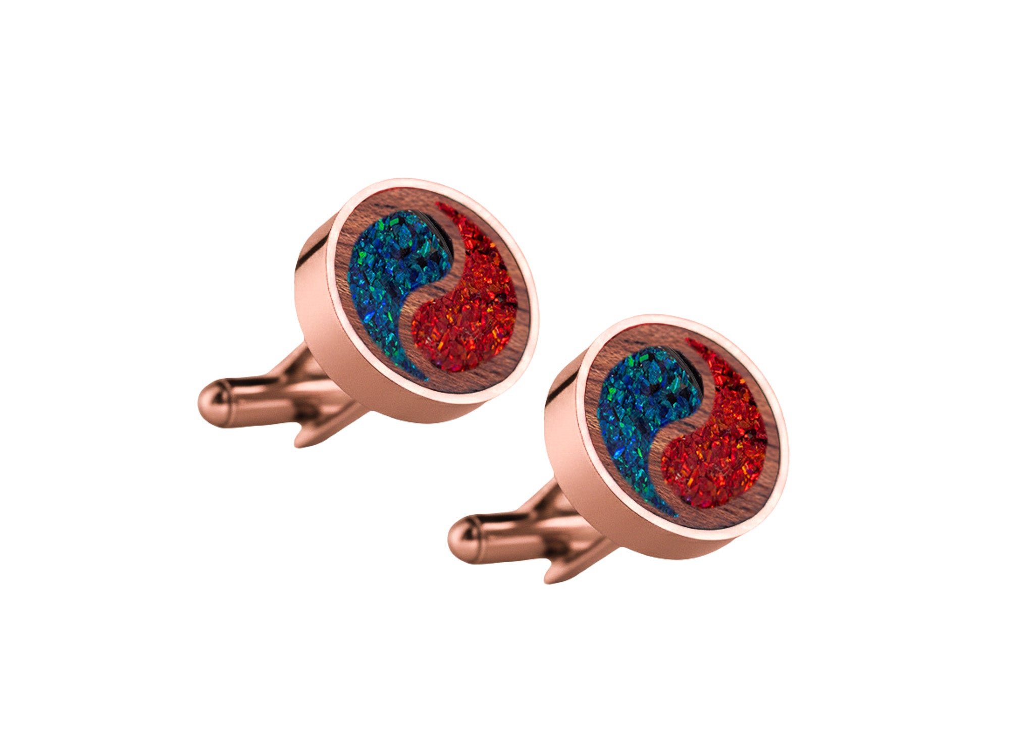 Yin Yang Cufflinks Maple
