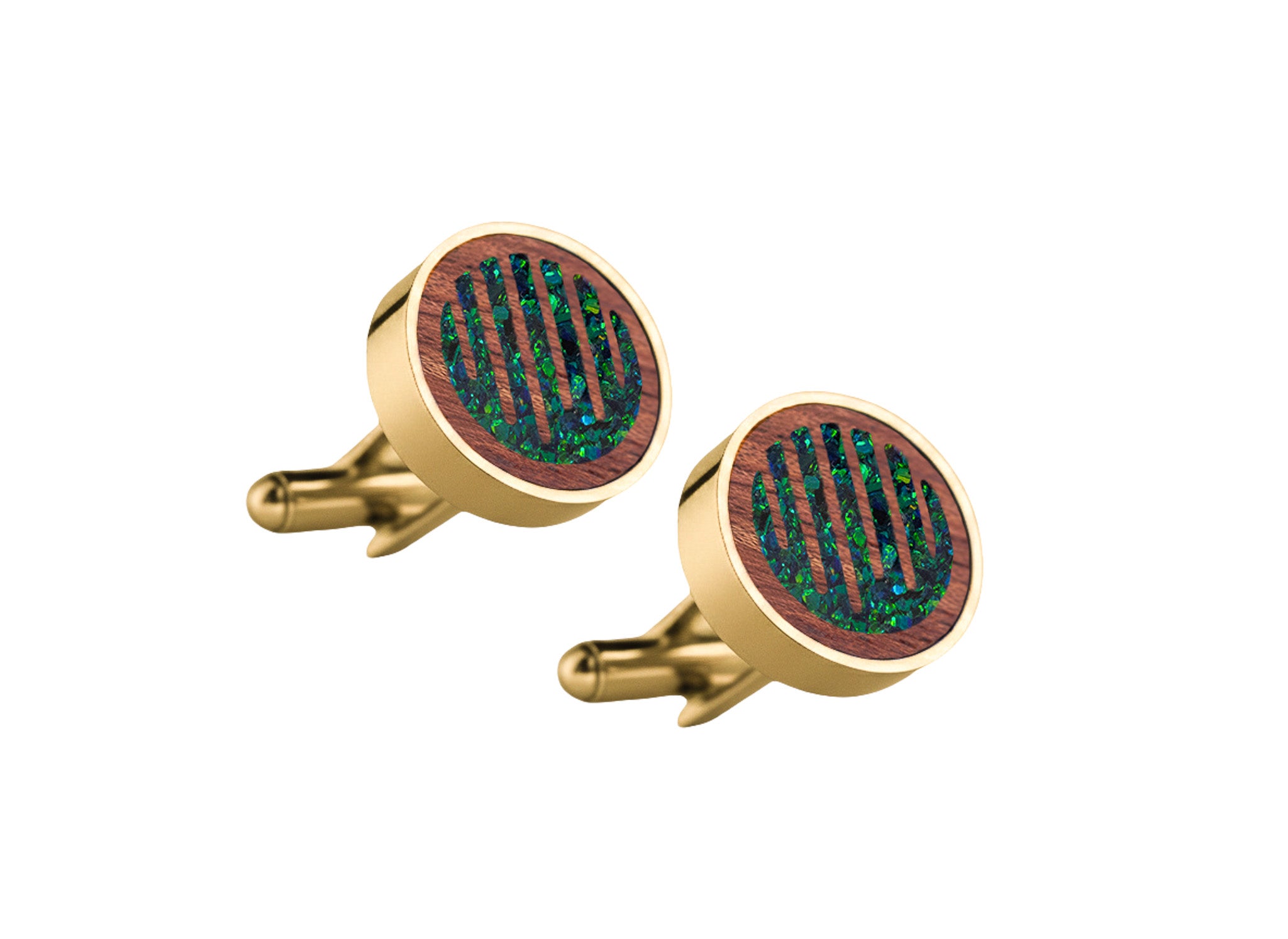 Raindrops Cufflinks Rosewood