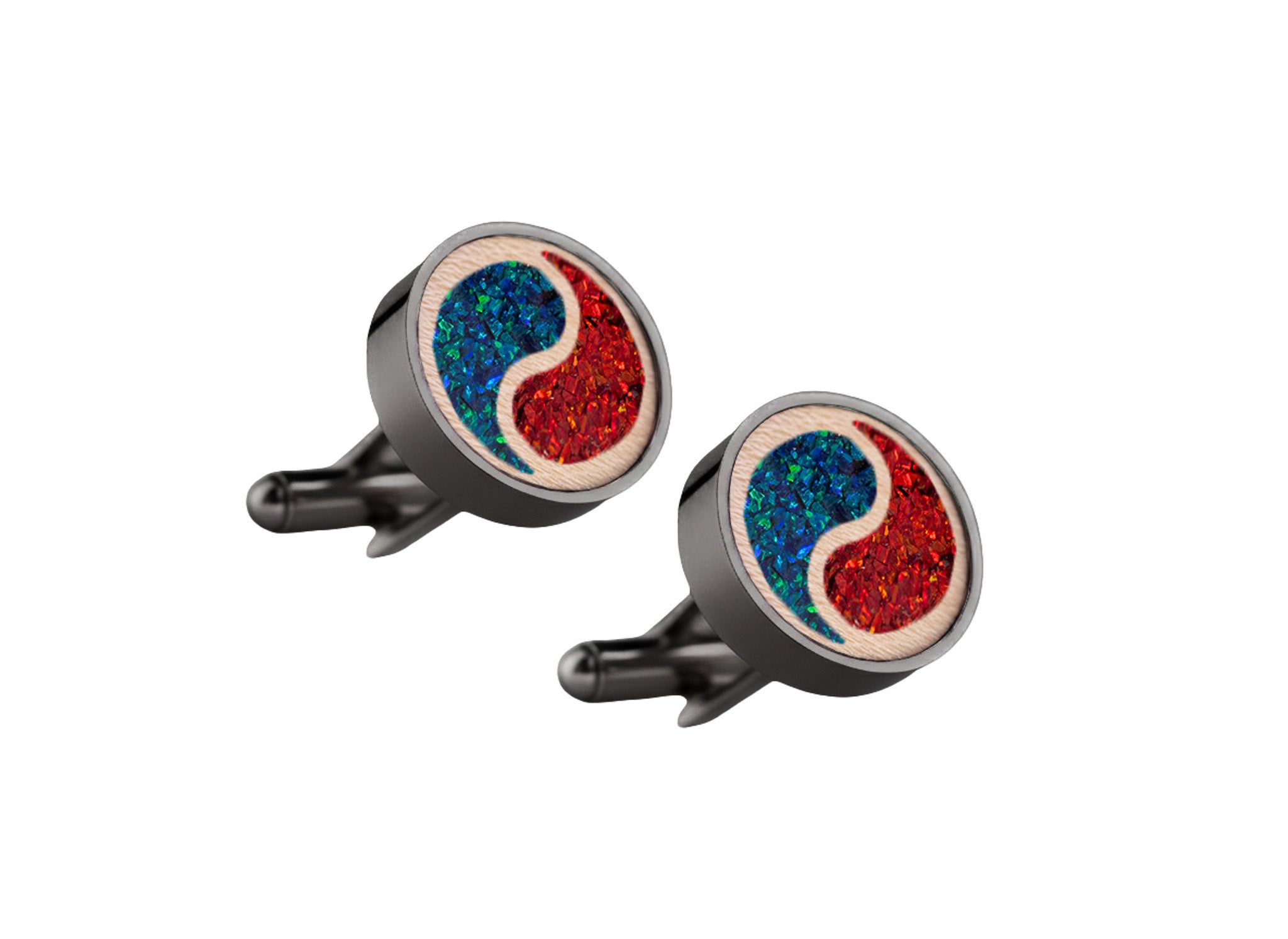 Yin Yang Cufflinks Maple