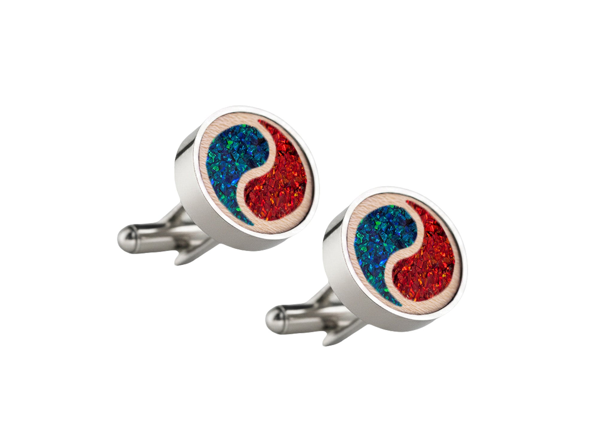 Yin Yang Cufflinks Maple