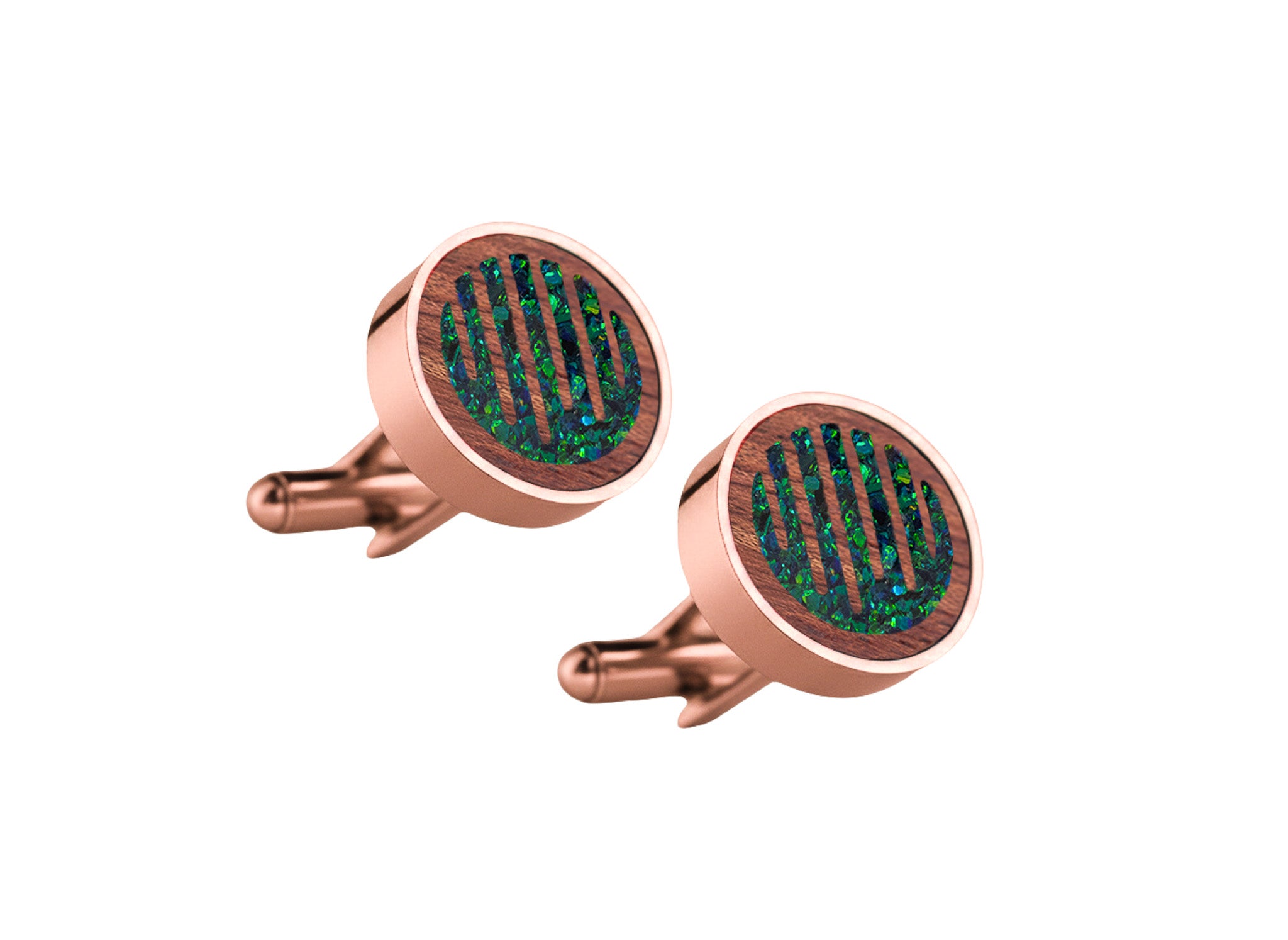 Raindrops Cufflinks Rosewood