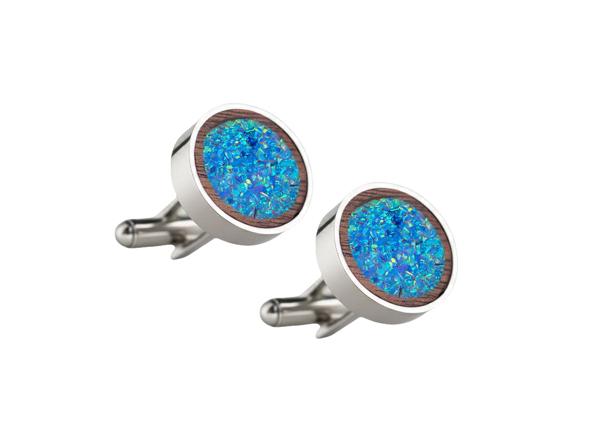 Circle Cufflinks Walnut