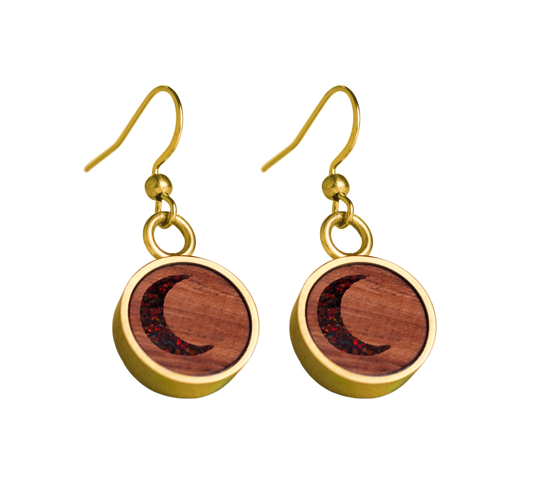 Moon Earrings Bubinga