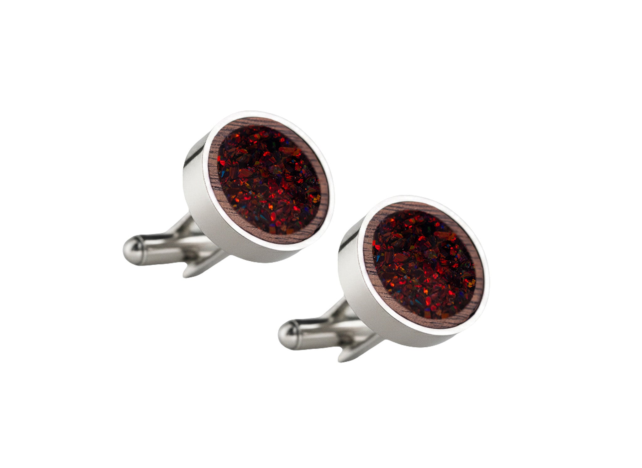 Circle Cufflinks Walnut