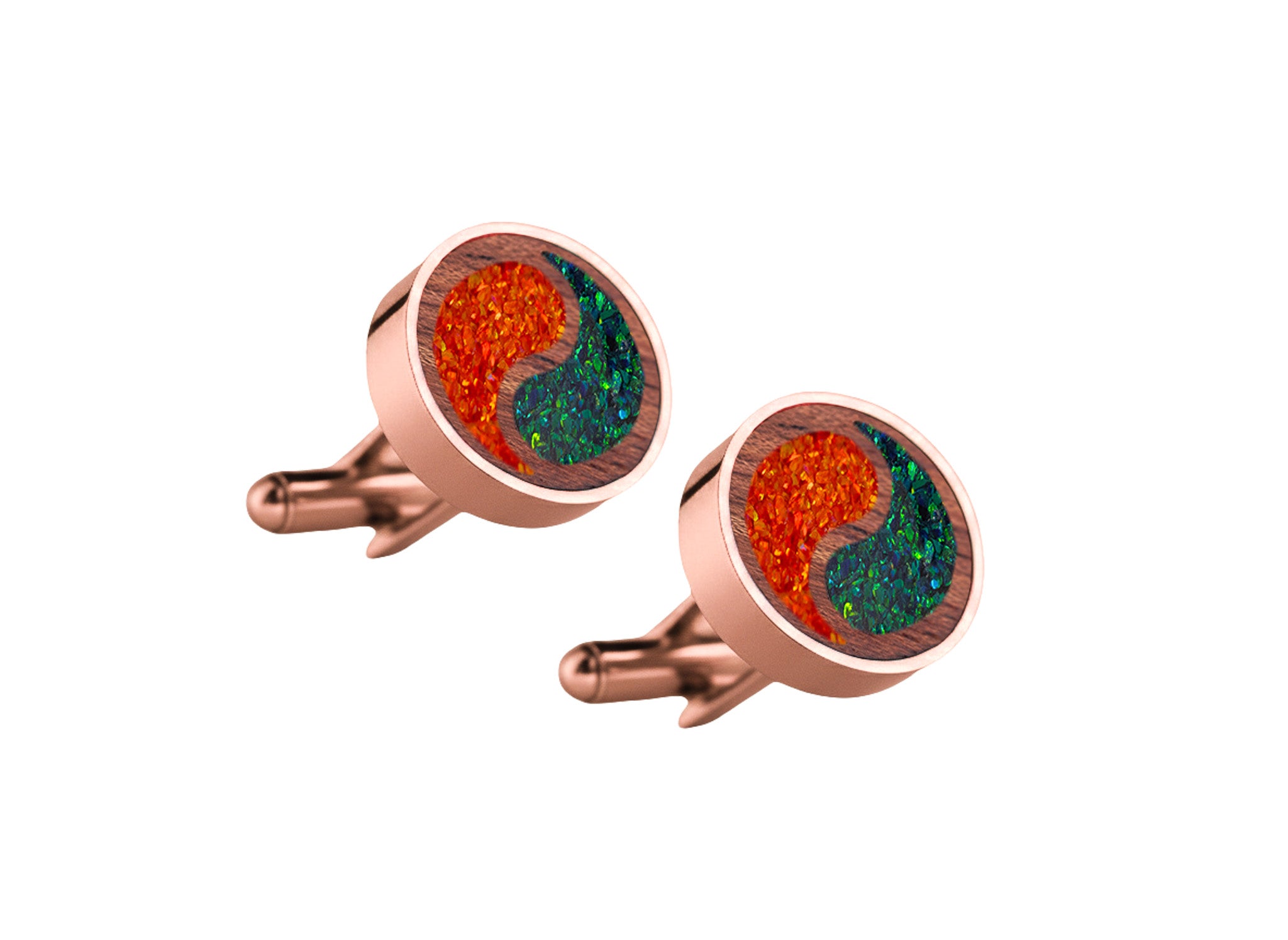 Yin Yang Cufflinks Maple