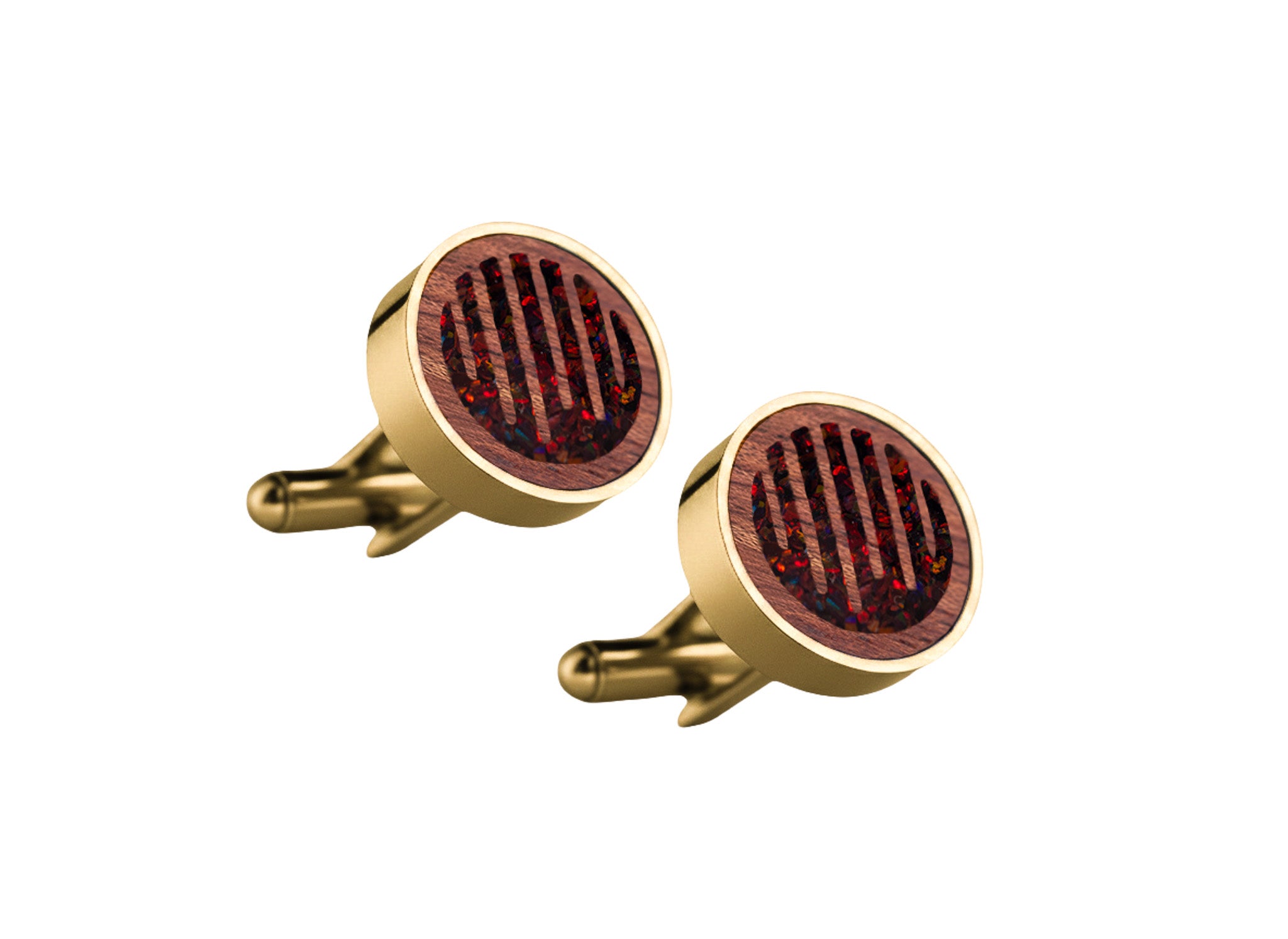 Raindrops Cufflinks Rosewood