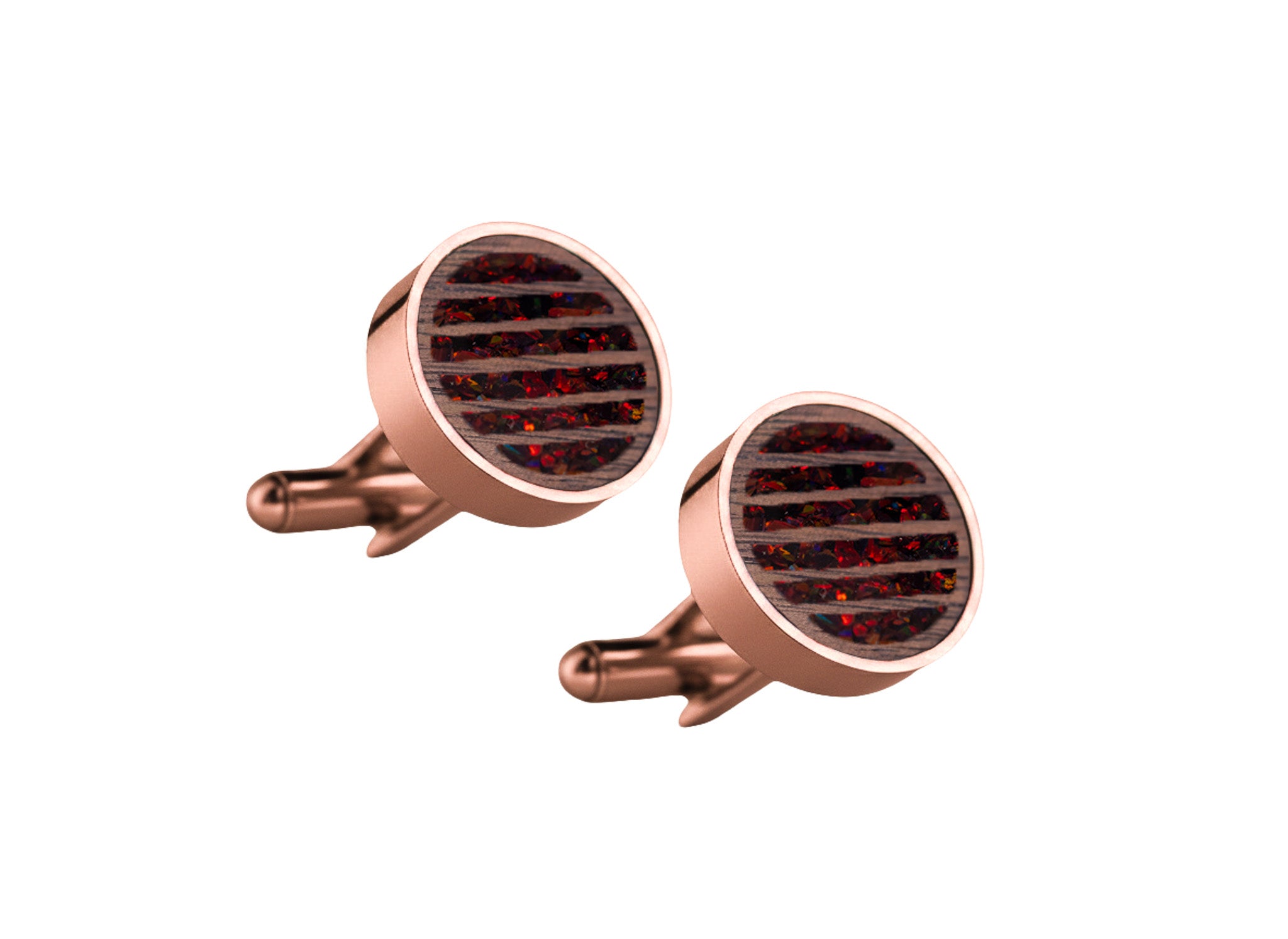 Lines Cufflinks Walnut