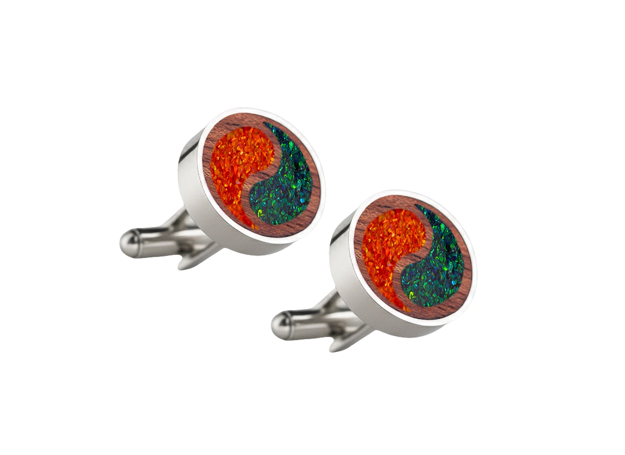 Yin Yang Cufflinks Maple