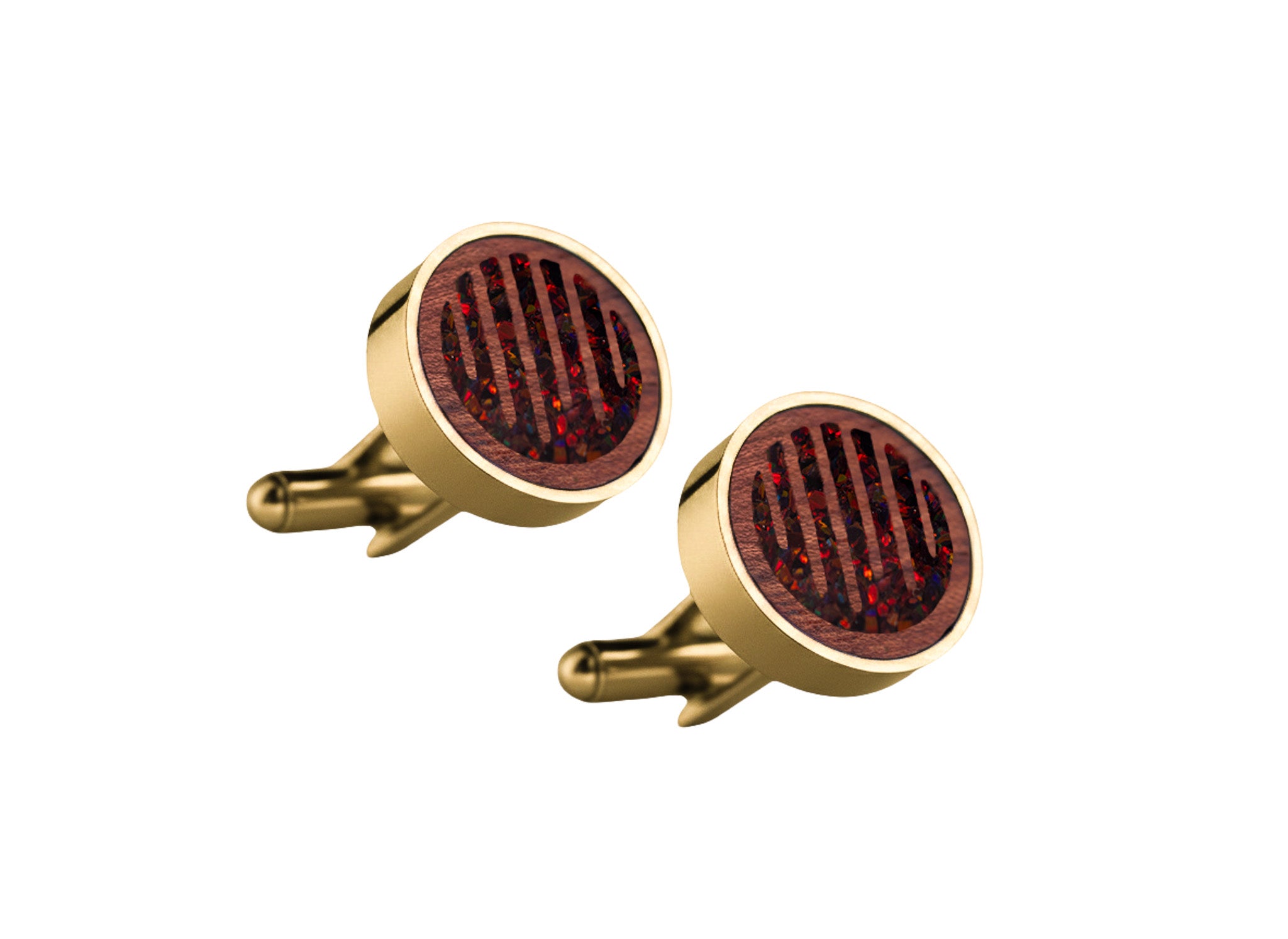 Raindrops Cufflinks Bubinga