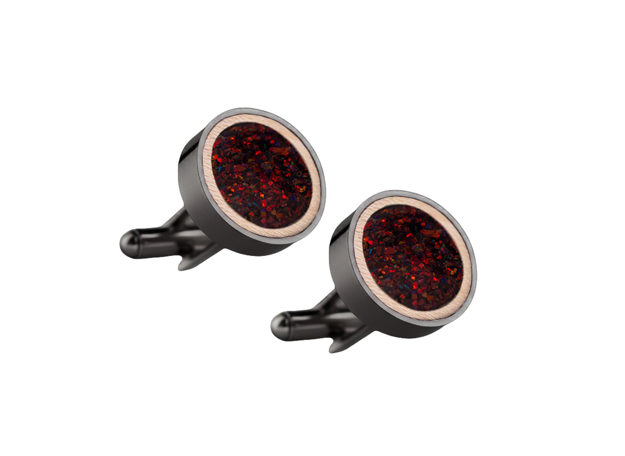 Circle Cufflinks Maple