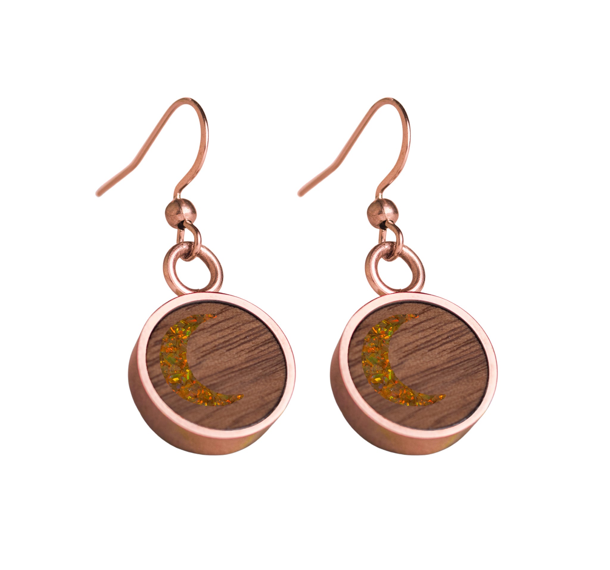 Moon Earrings Walnut