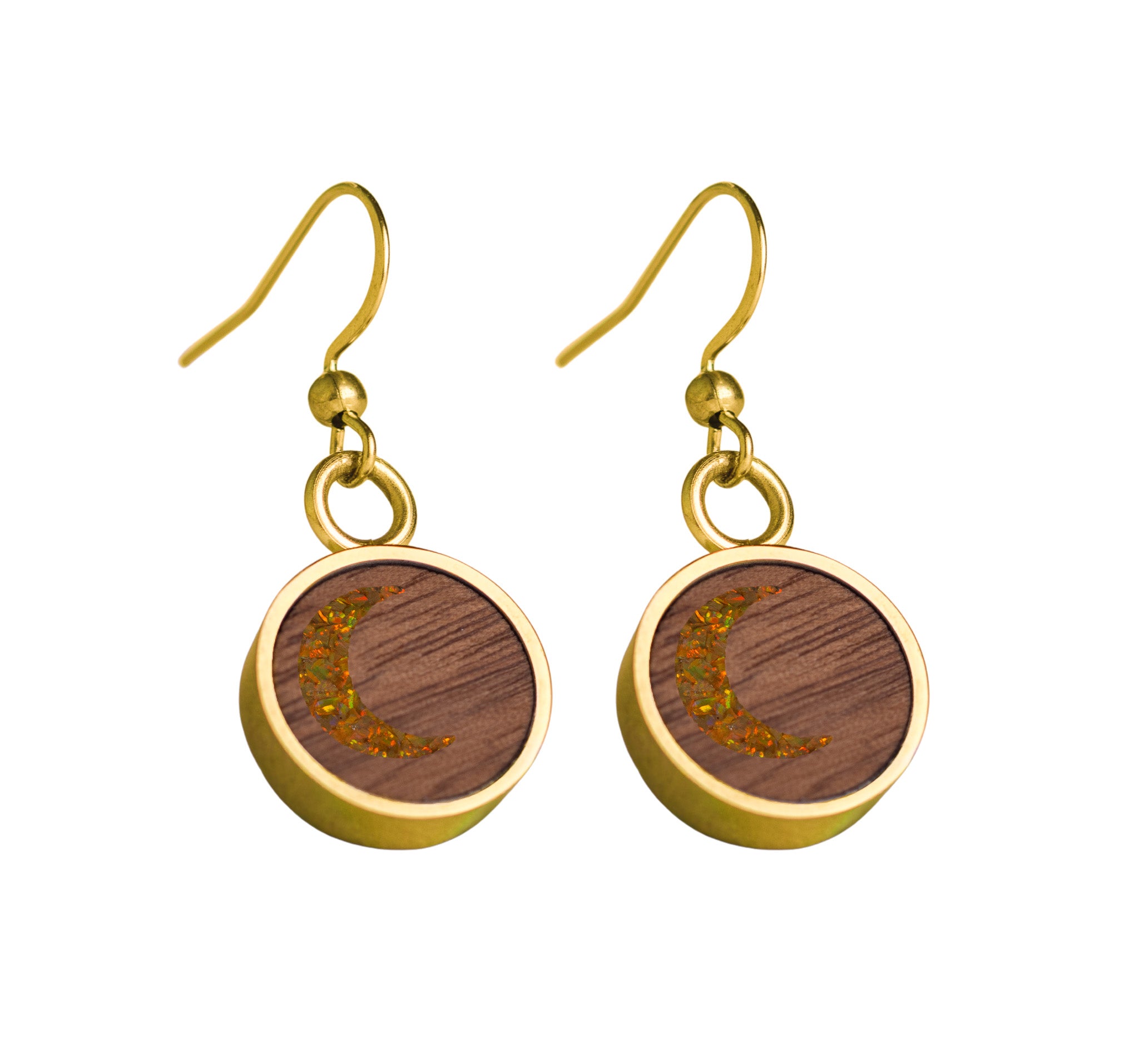 Moon Earrings Walnut