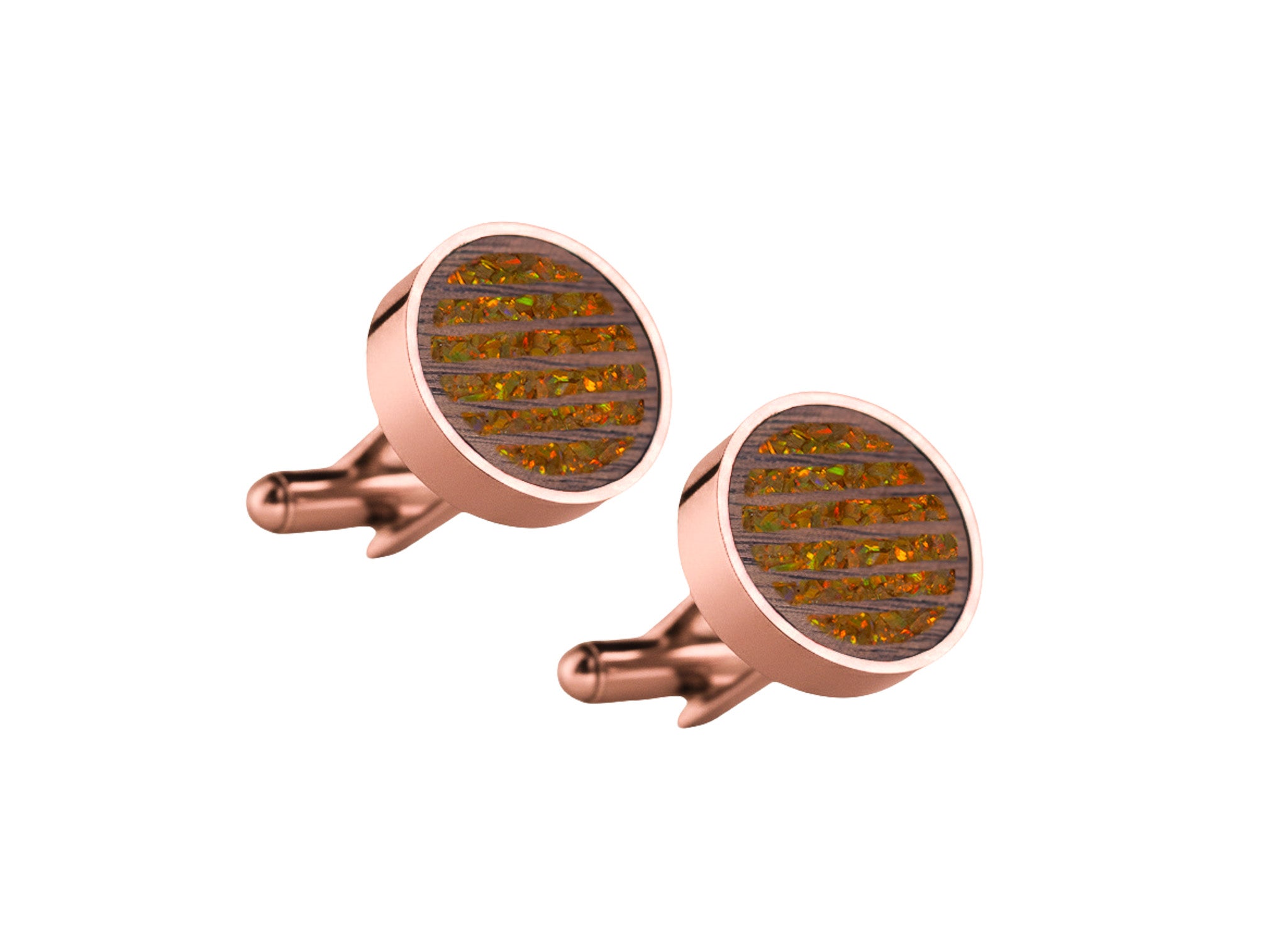 Lines Cufflinks Walnut