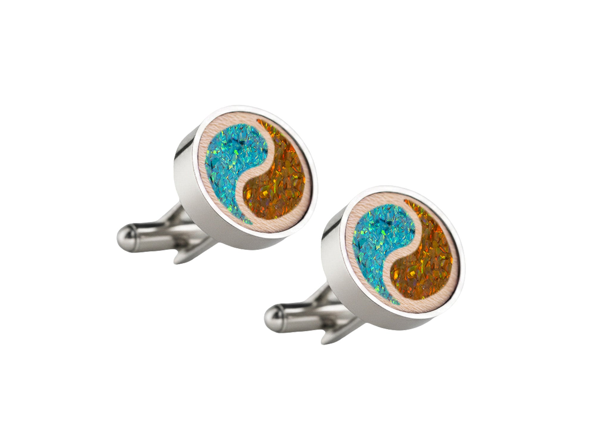 Yin Yang Cufflinks Maple