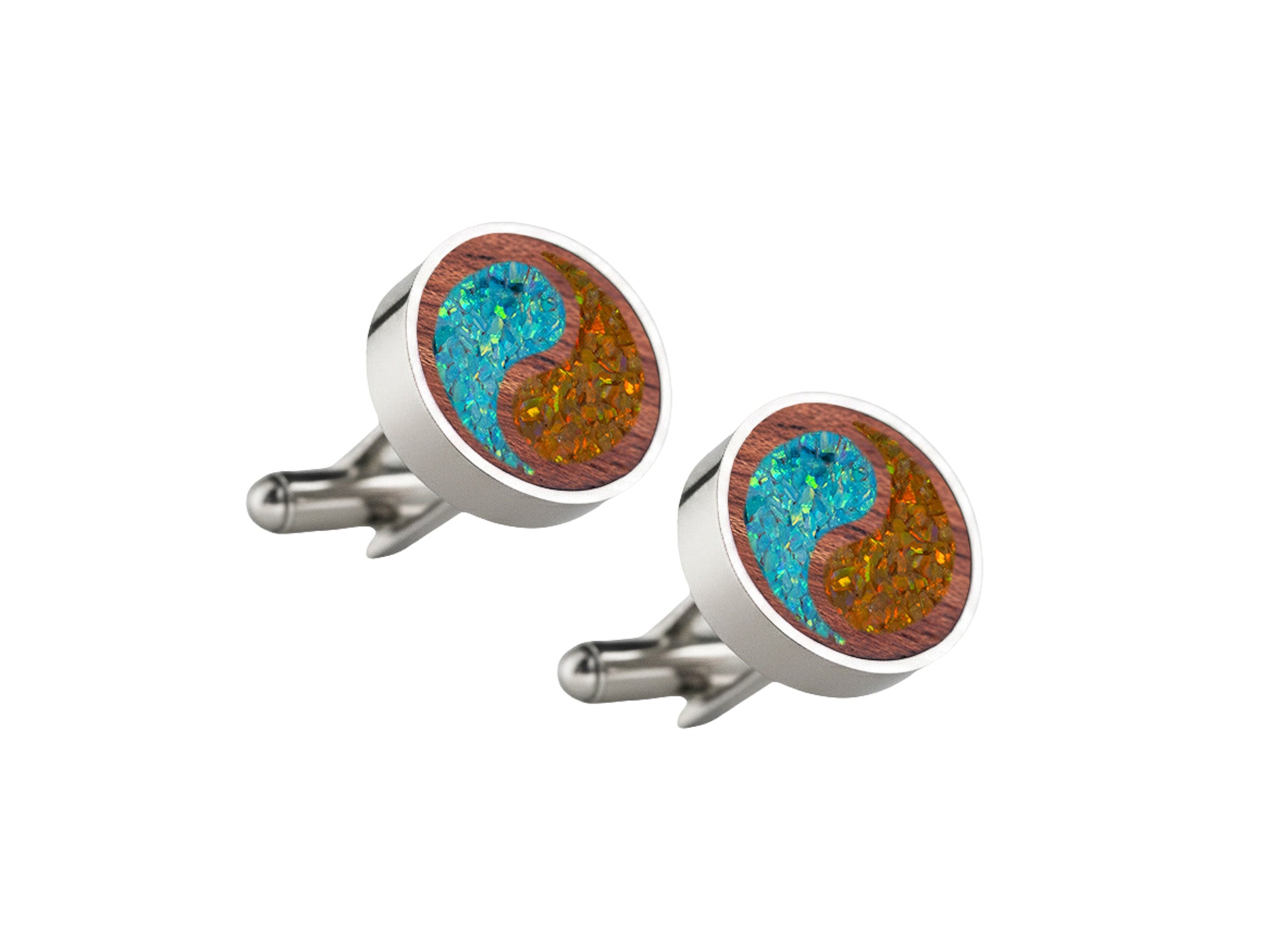 Yin Yang Cufflinks Maple
