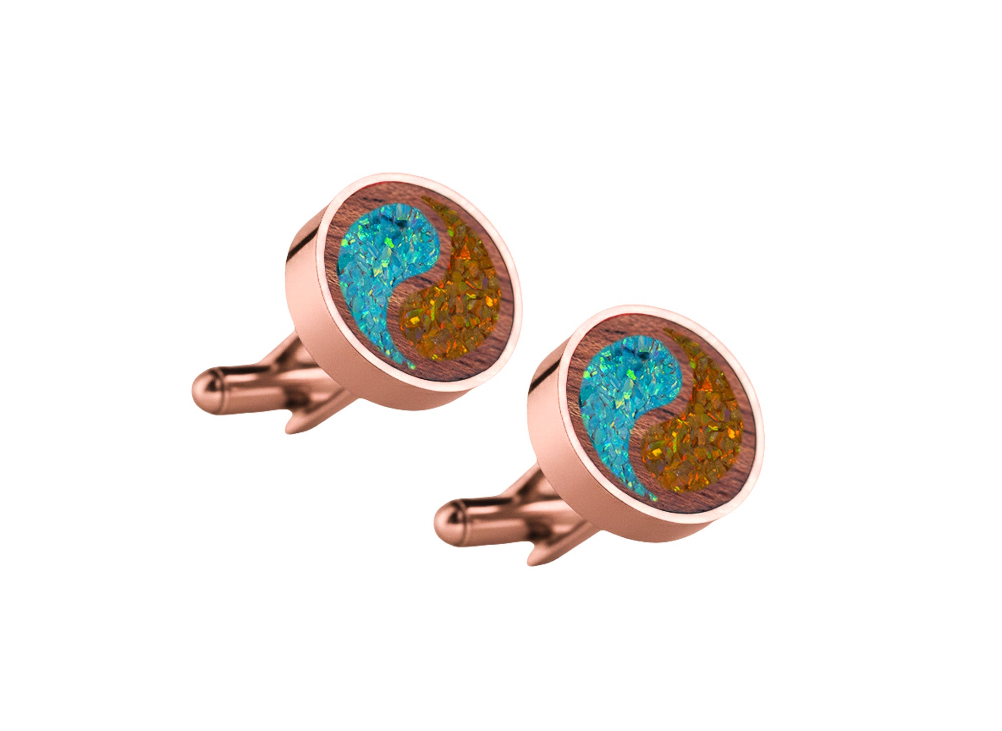 Yin Yang Cufflinks Bubinga