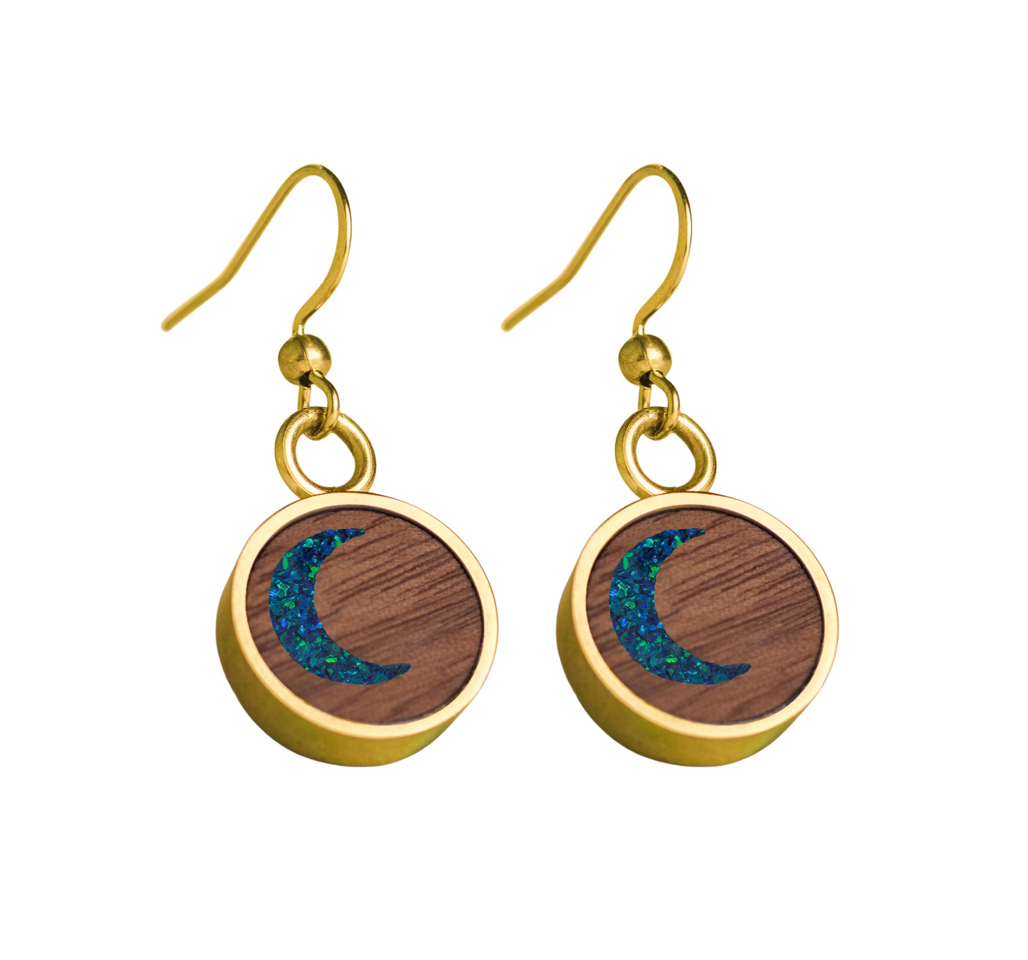 Moon Earrings Walnut
