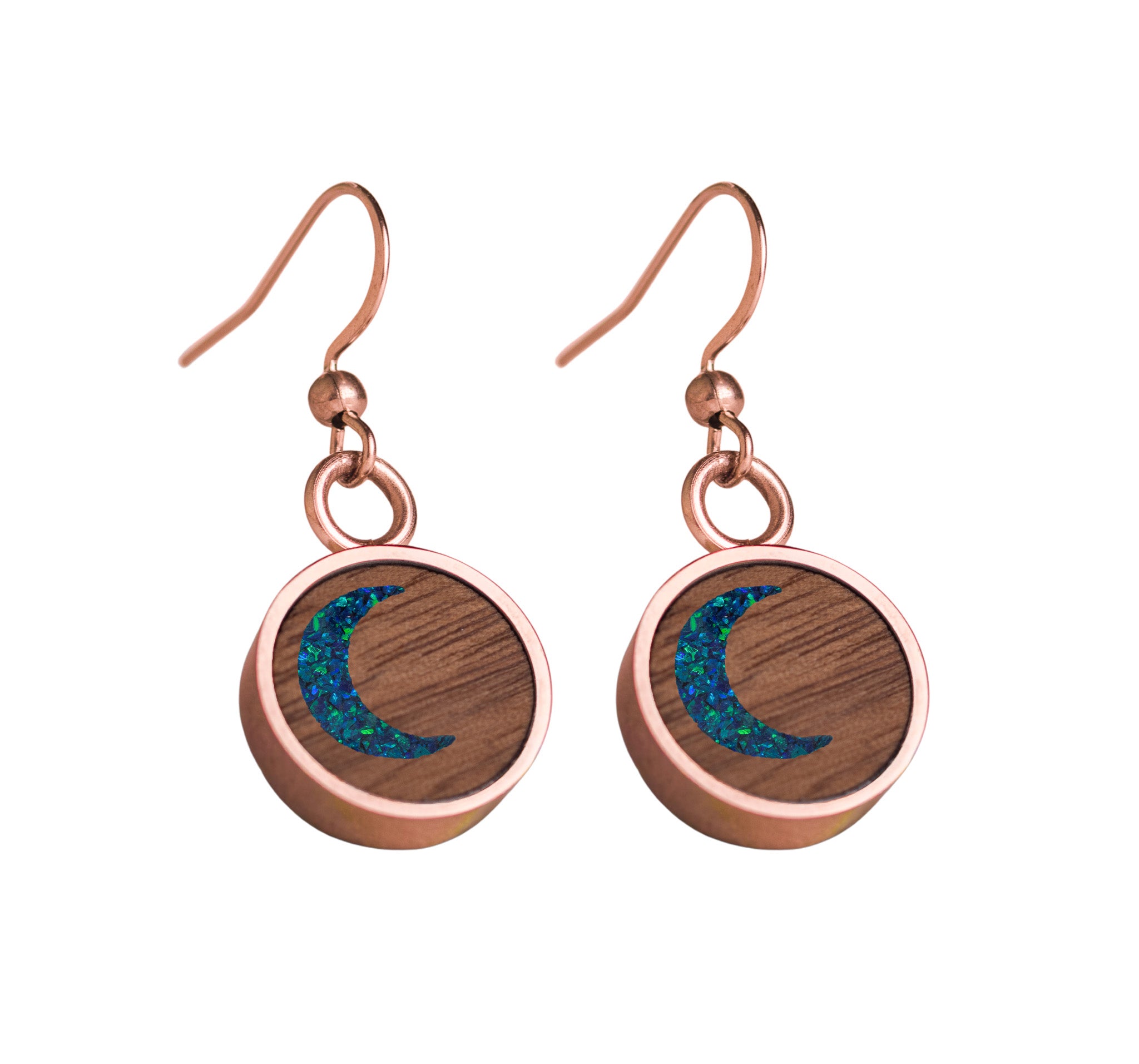 Moon Earrings Walnut