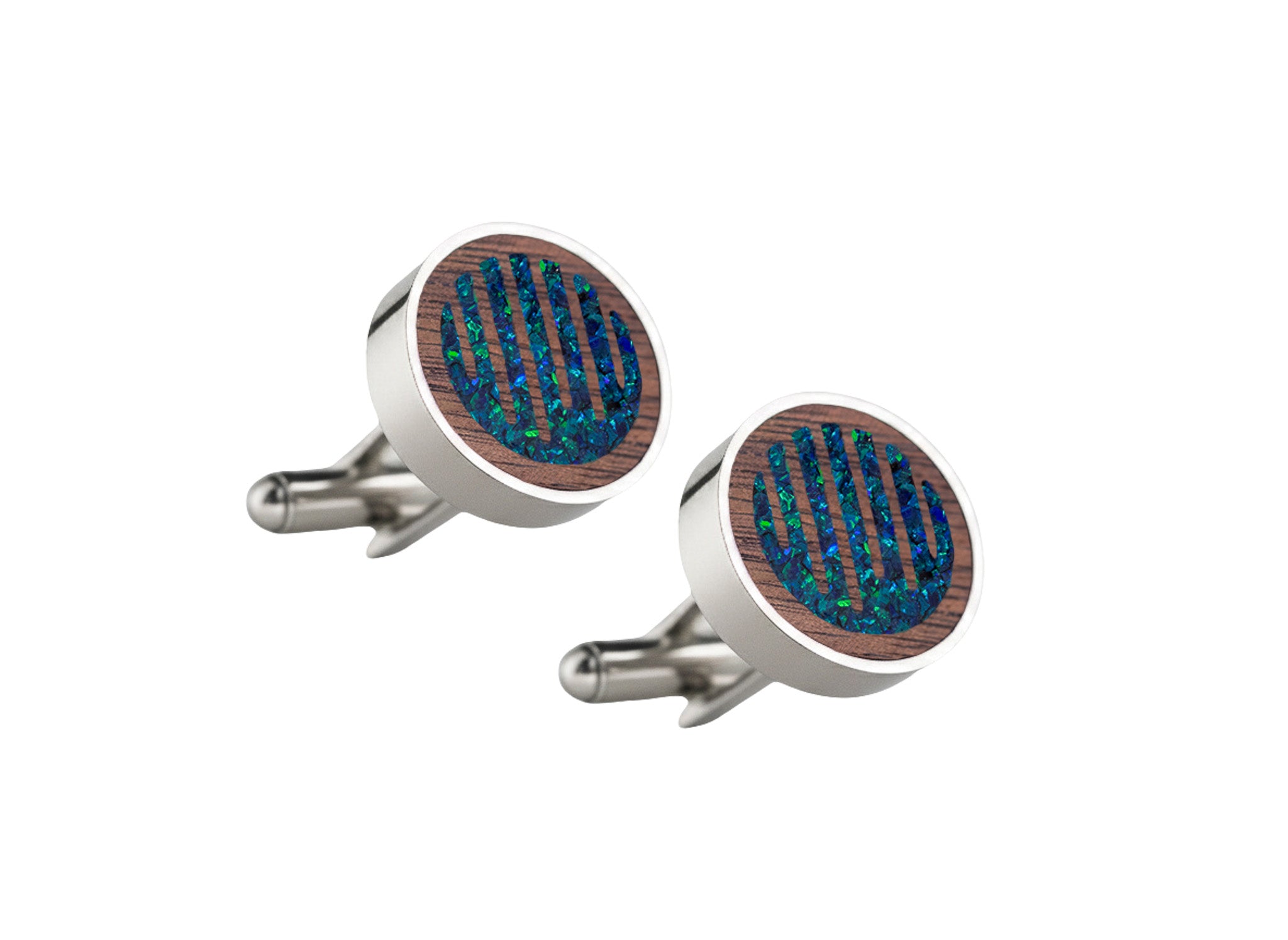 Raindrop Cufflinks Walnut