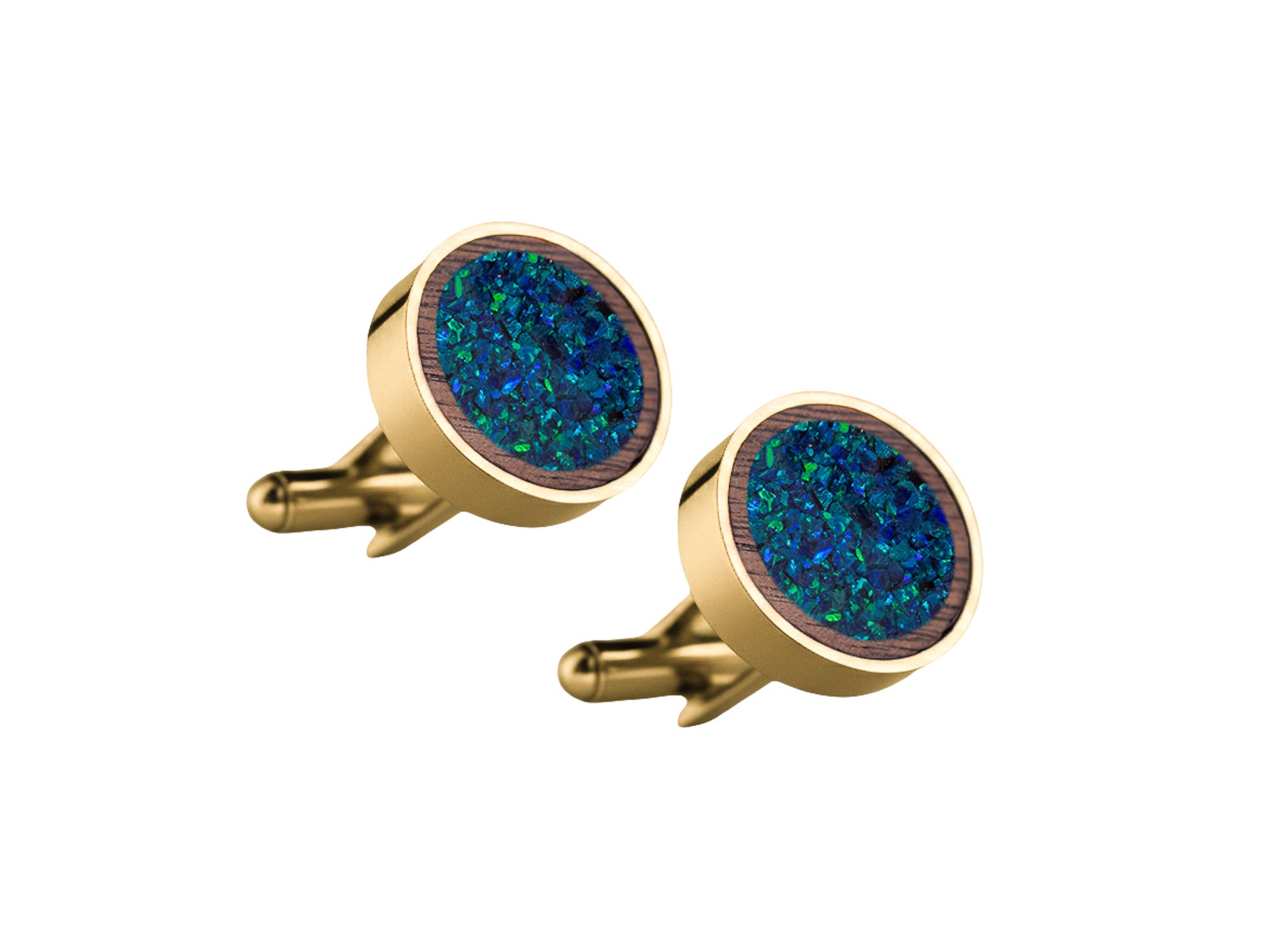 Circle Cufflinks Walnut
