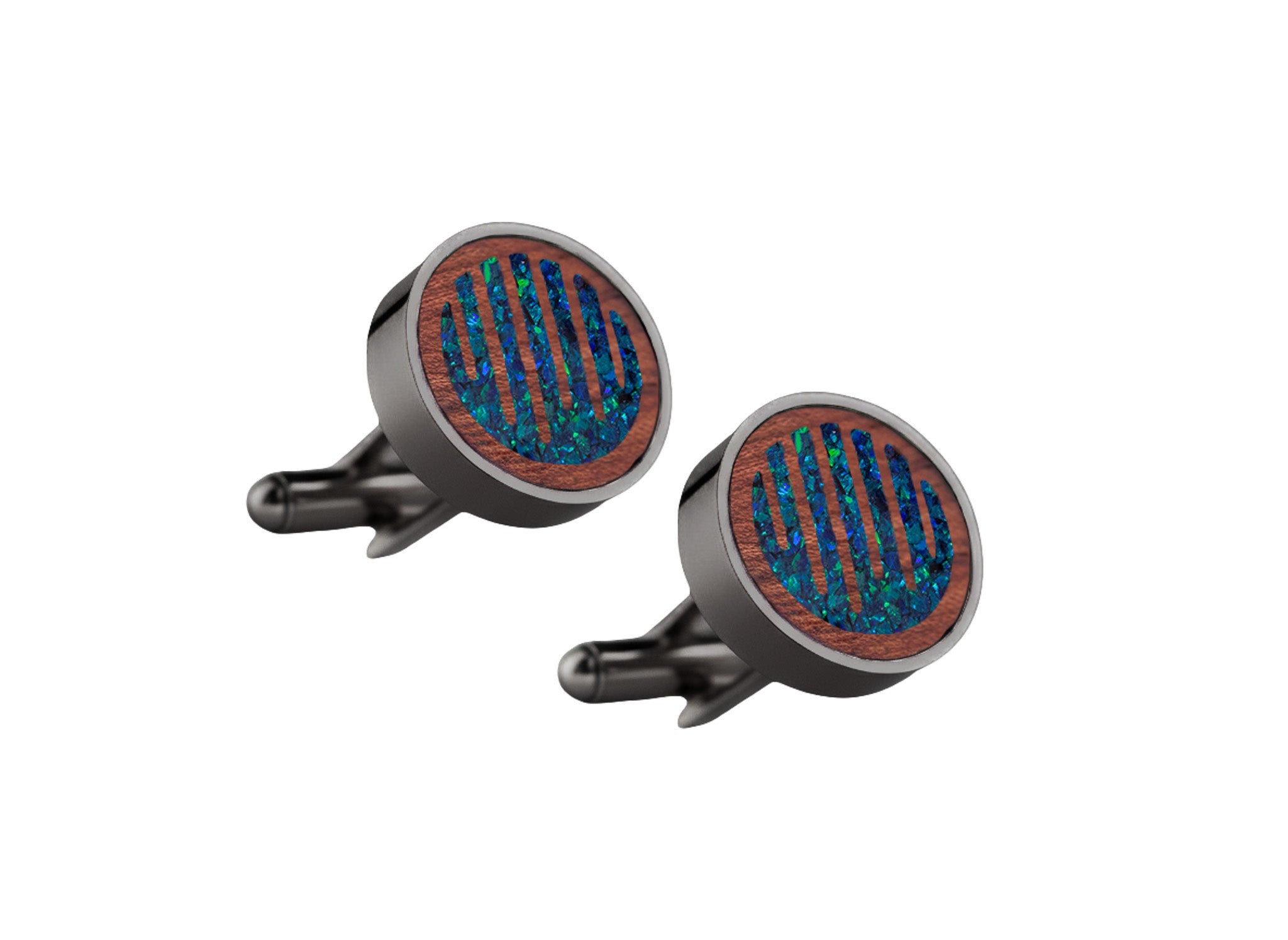 Raindrops Cufflinks Bubinga