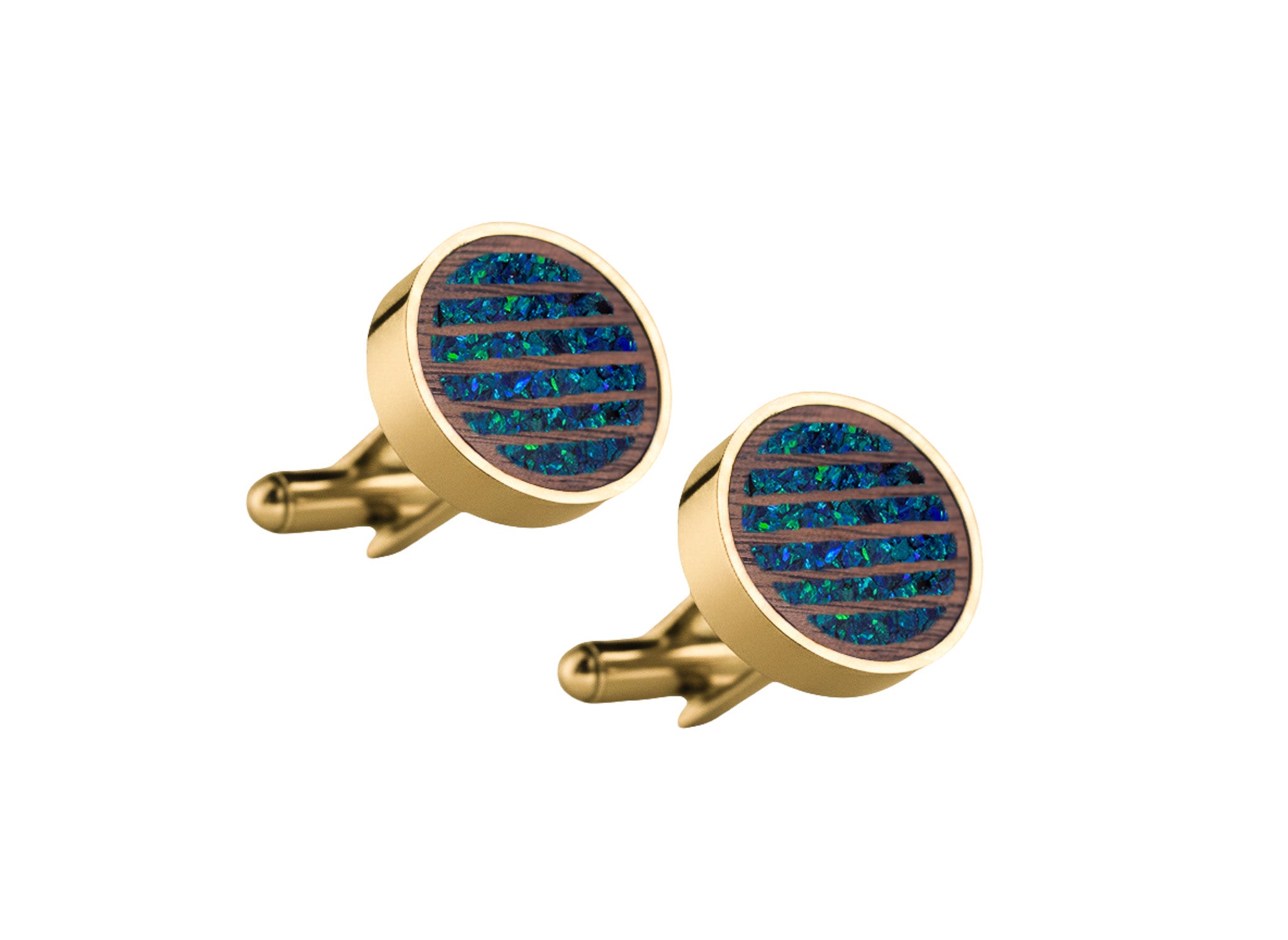 Lines Cufflinks Walnut