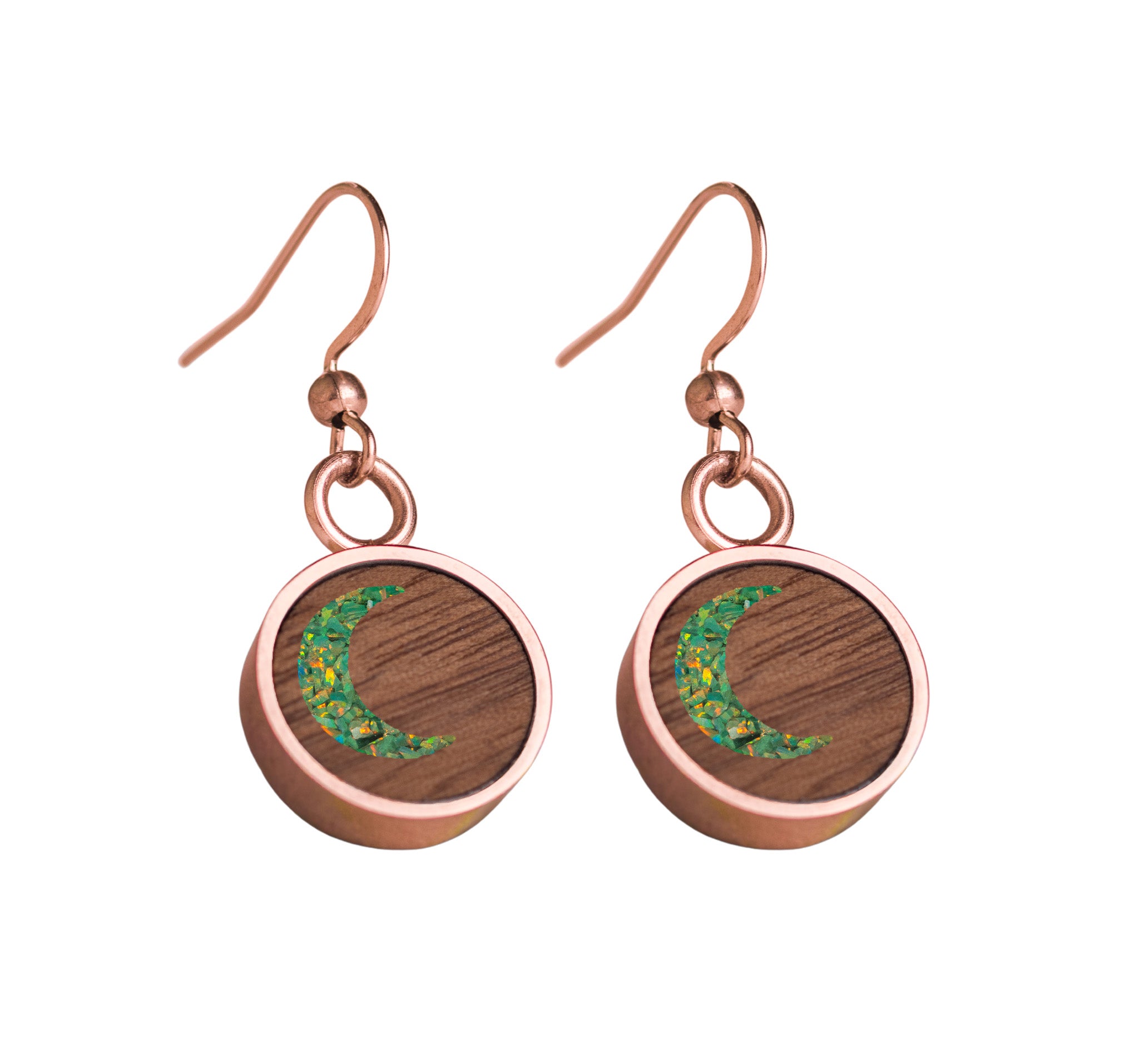 Moon Earrings Walnut