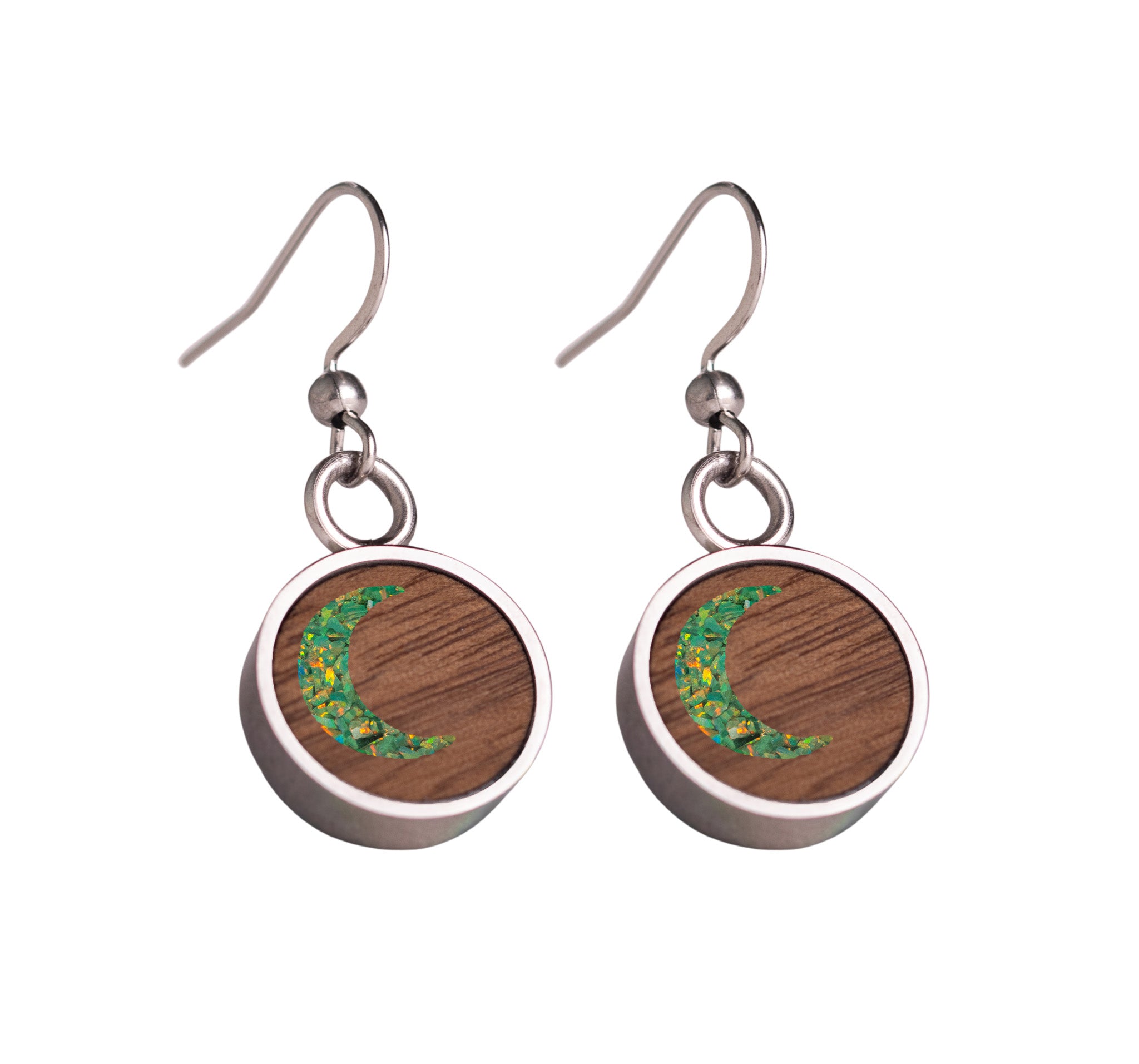 Moon Earrings Walnut
