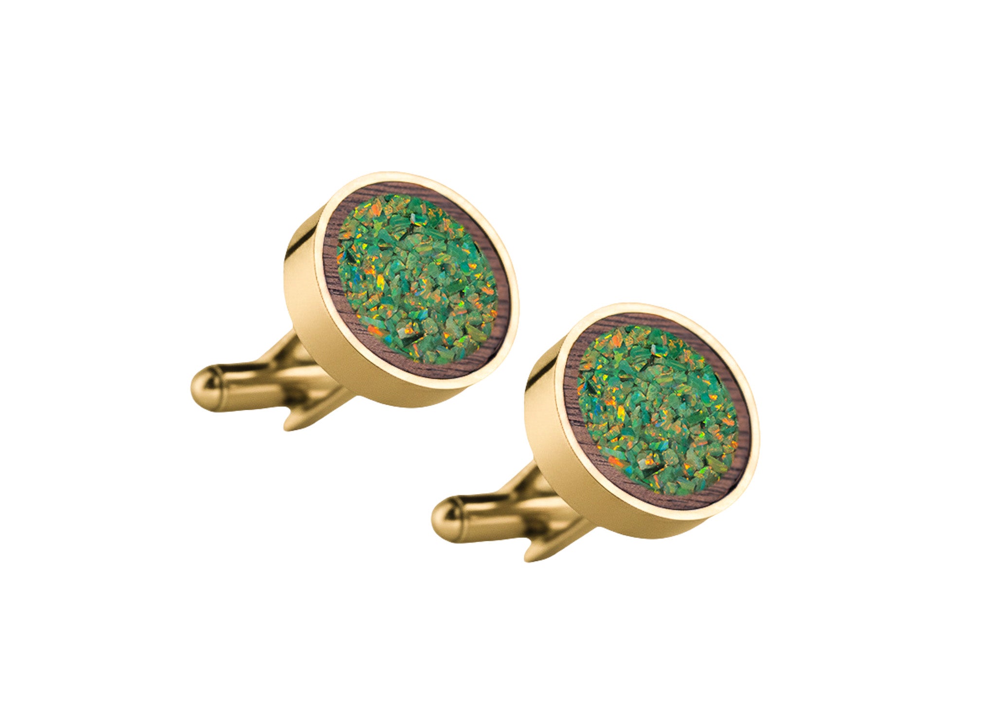Circle Cufflinks Walnut