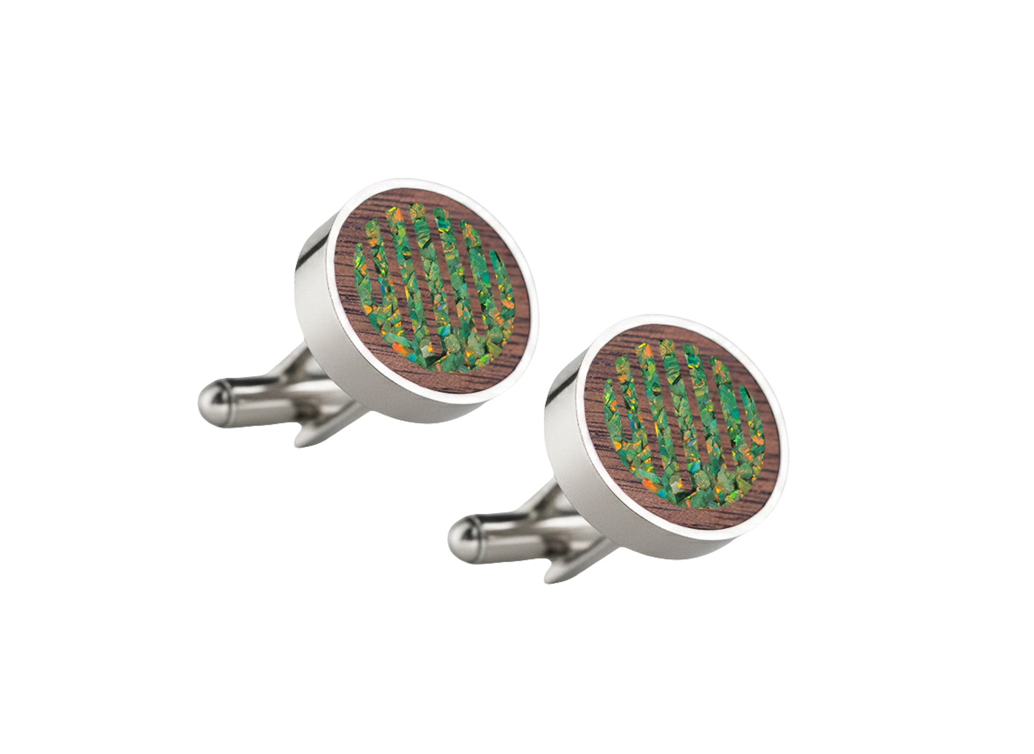 Raindrop Cufflinks Walnut