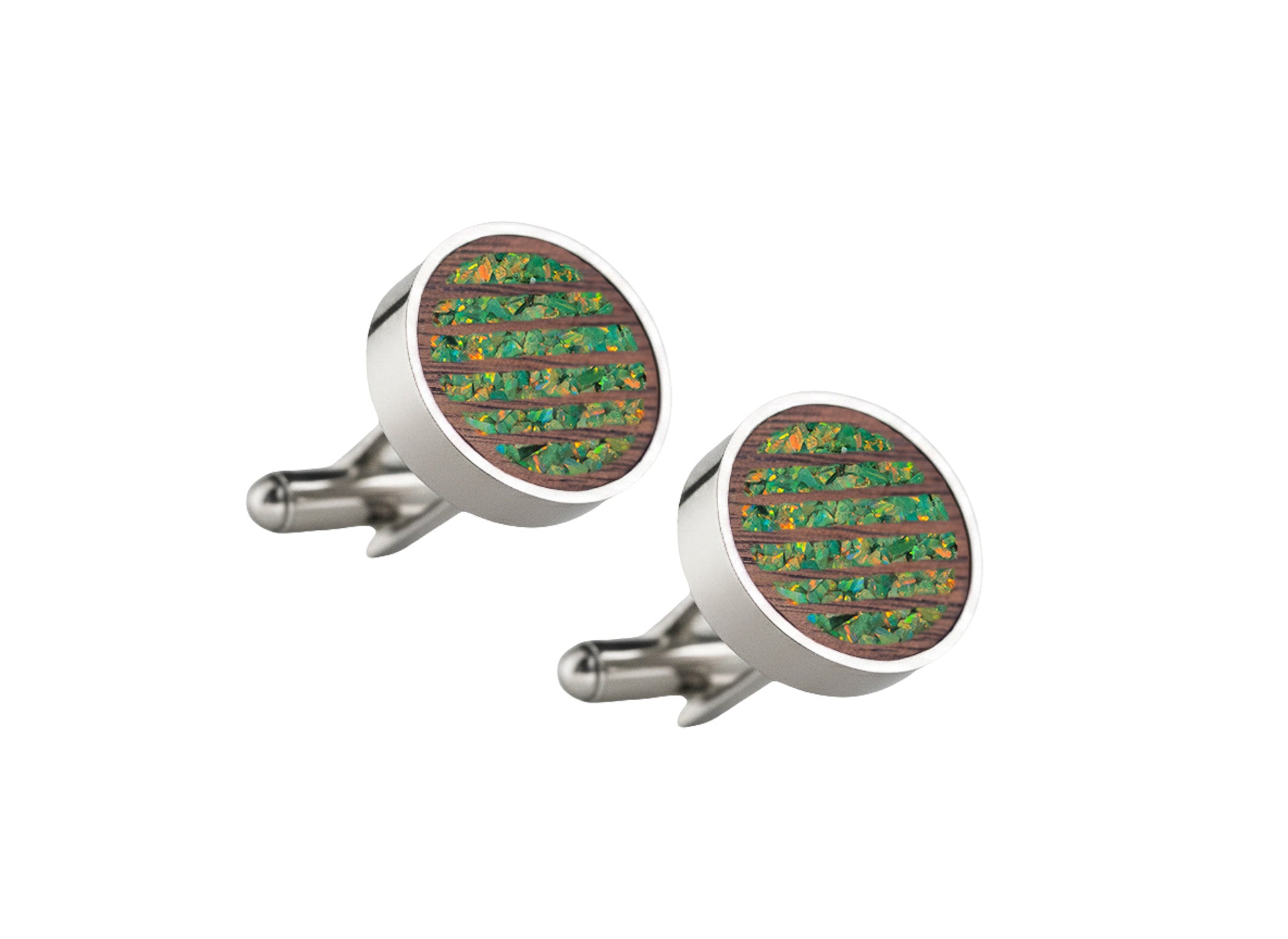 Lines Cufflinks Walnut