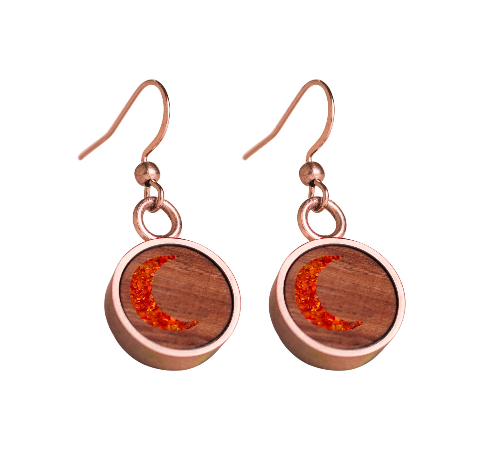 Moon Earrings Bubinga