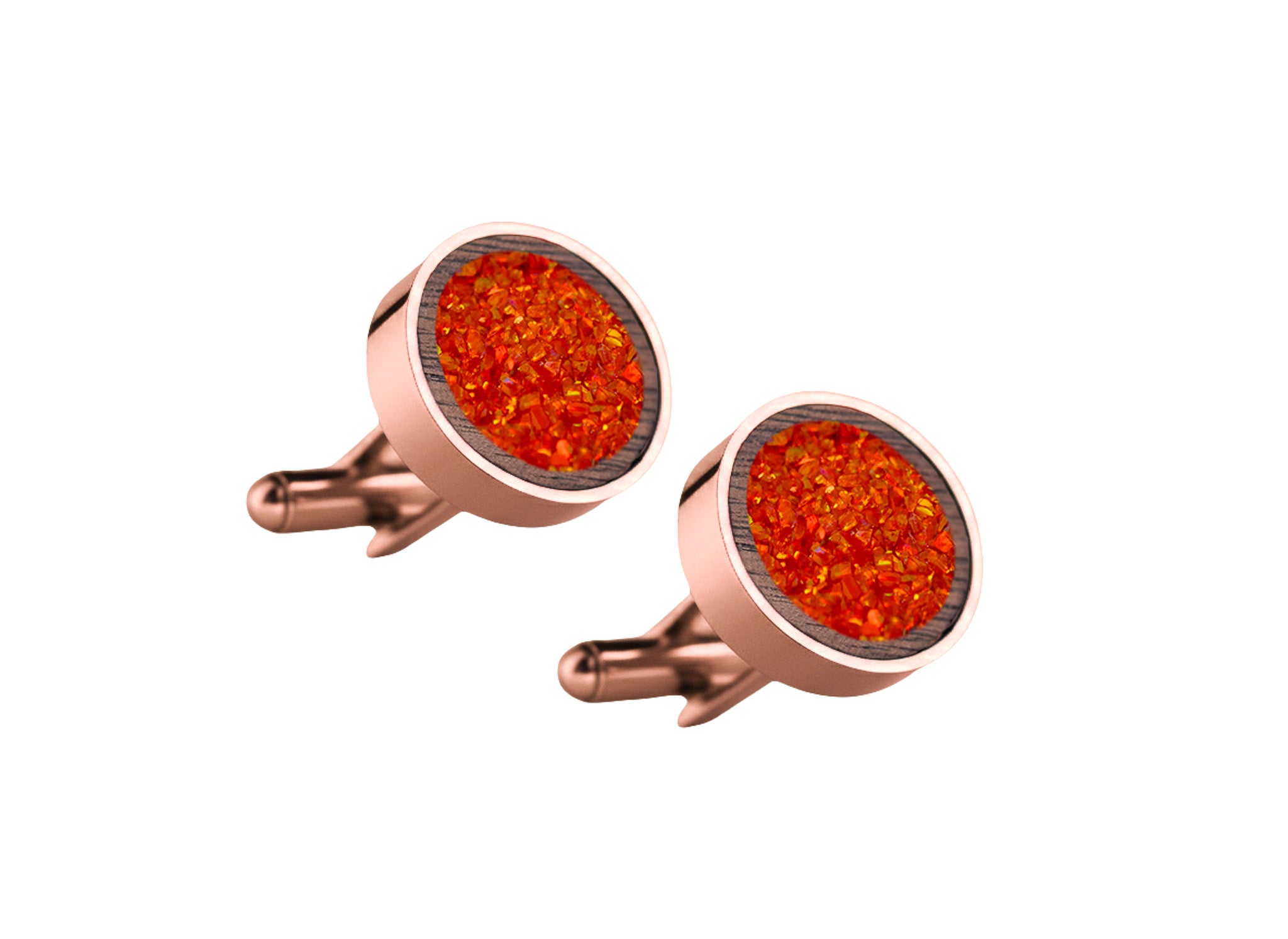 Circle Cufflinks Walnut
