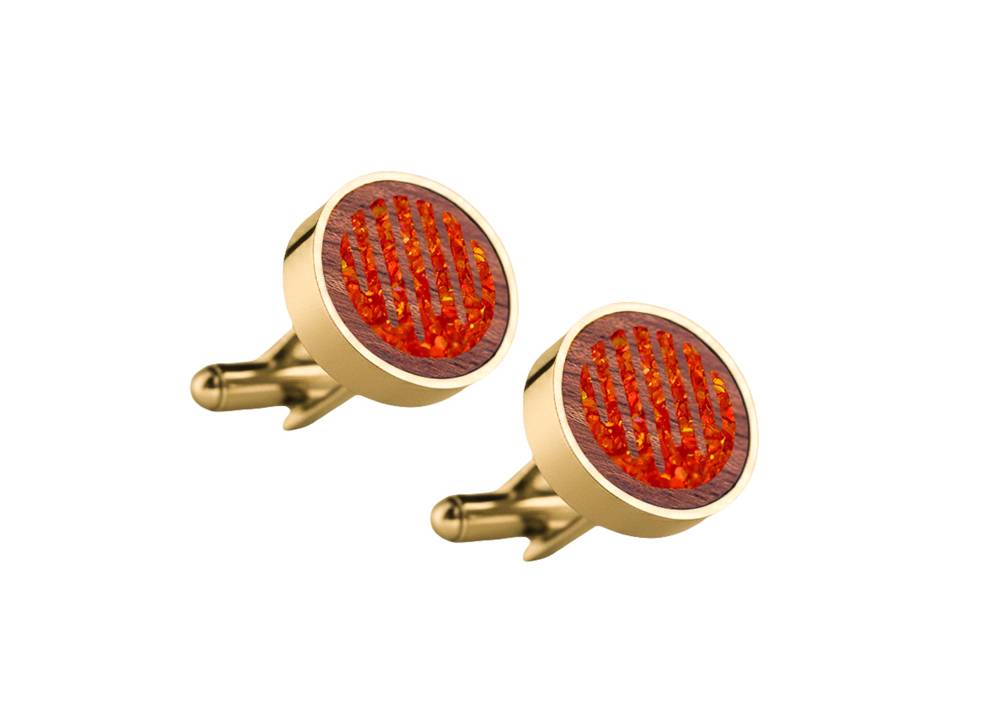 Raindrops Cufflinks Rosewood