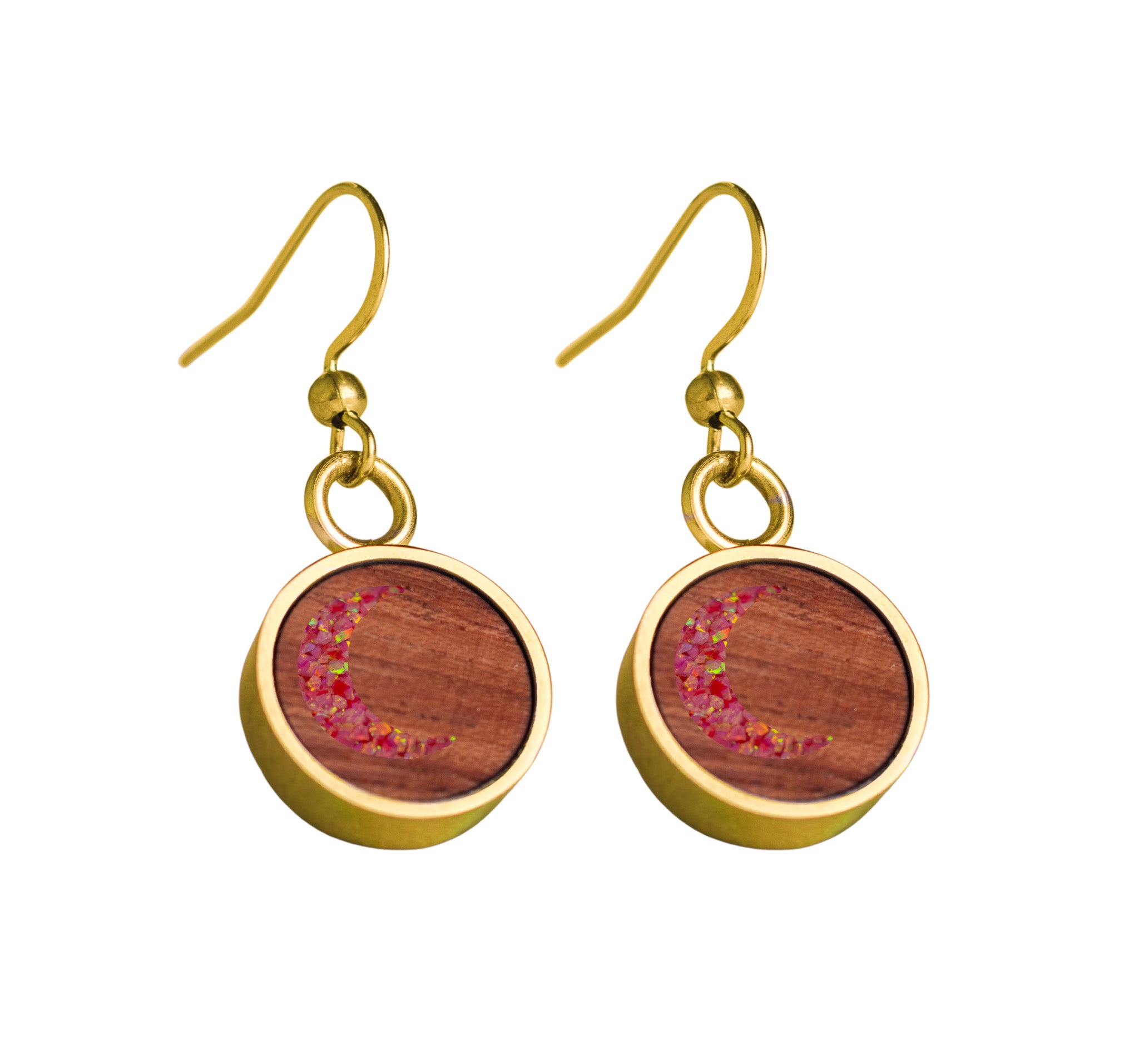 Moon Earrings Bubinga