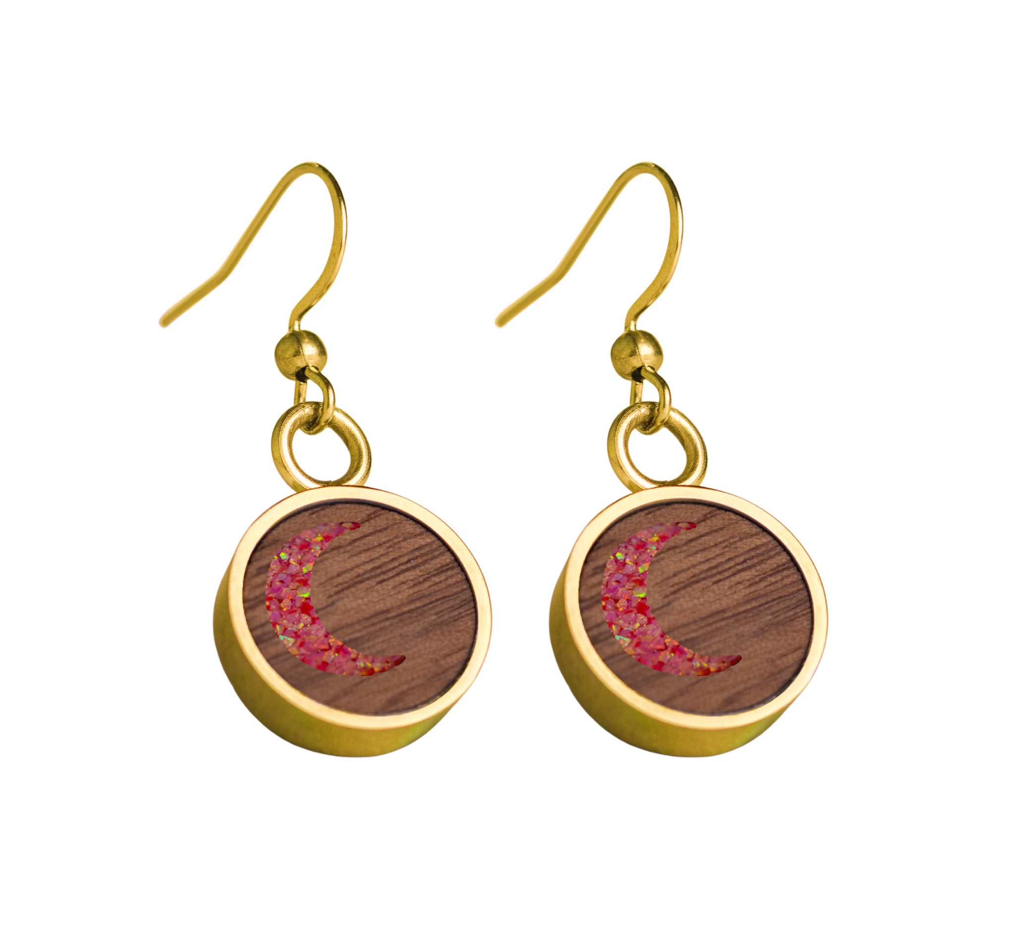 Moon Earrings Walnut