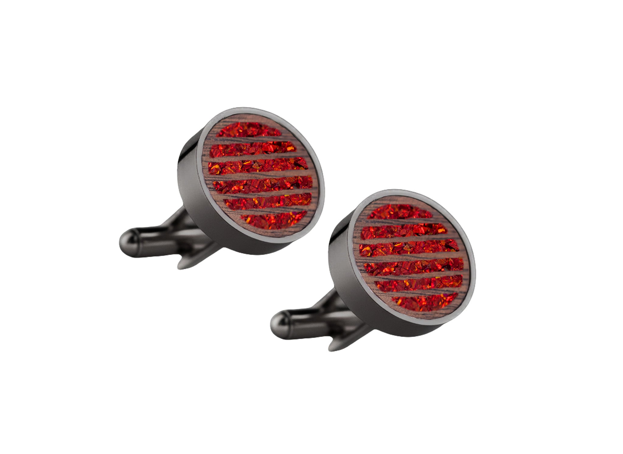 Lines Cufflinks Walnut