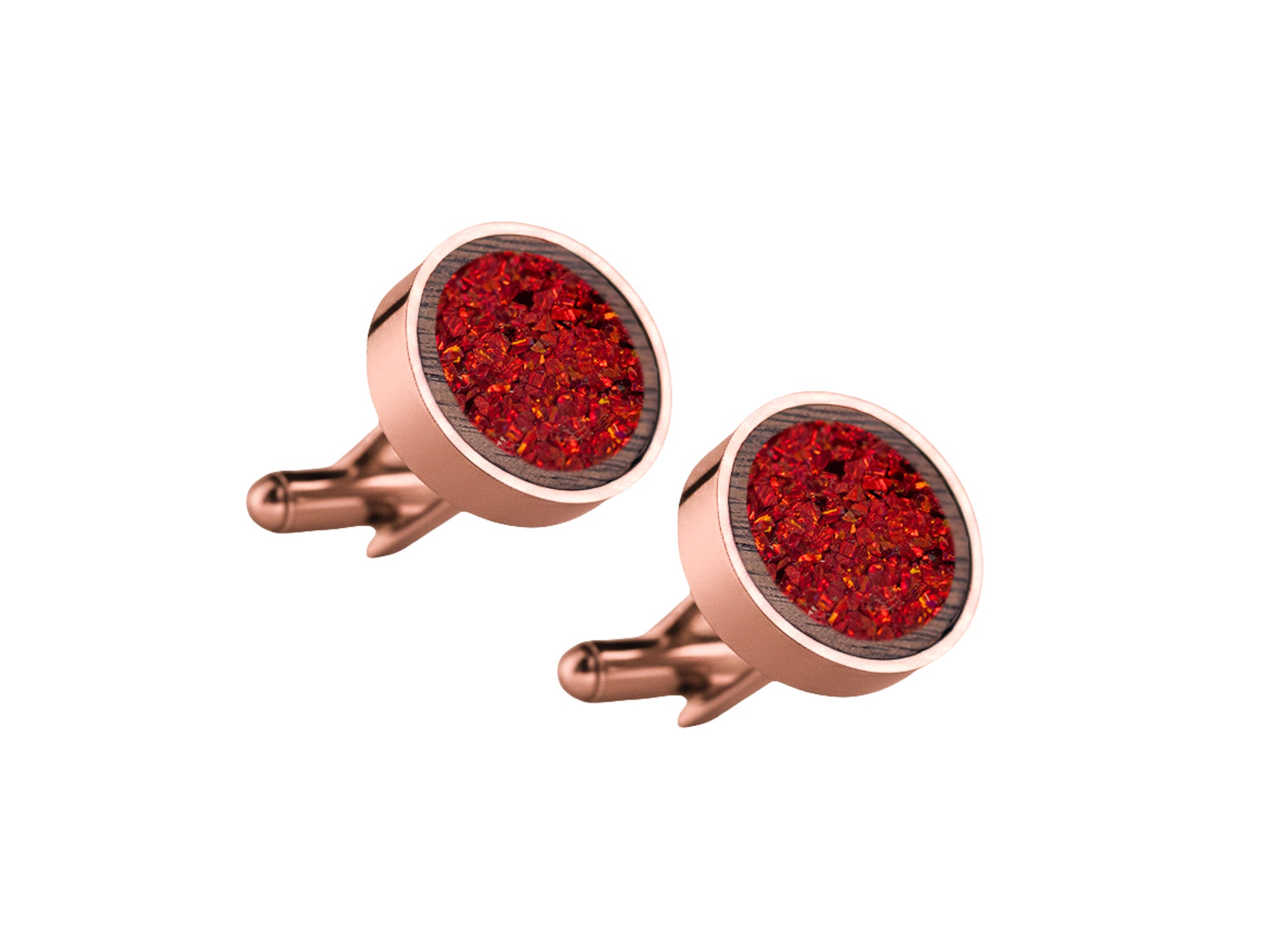 Circle Cufflinks Walnut