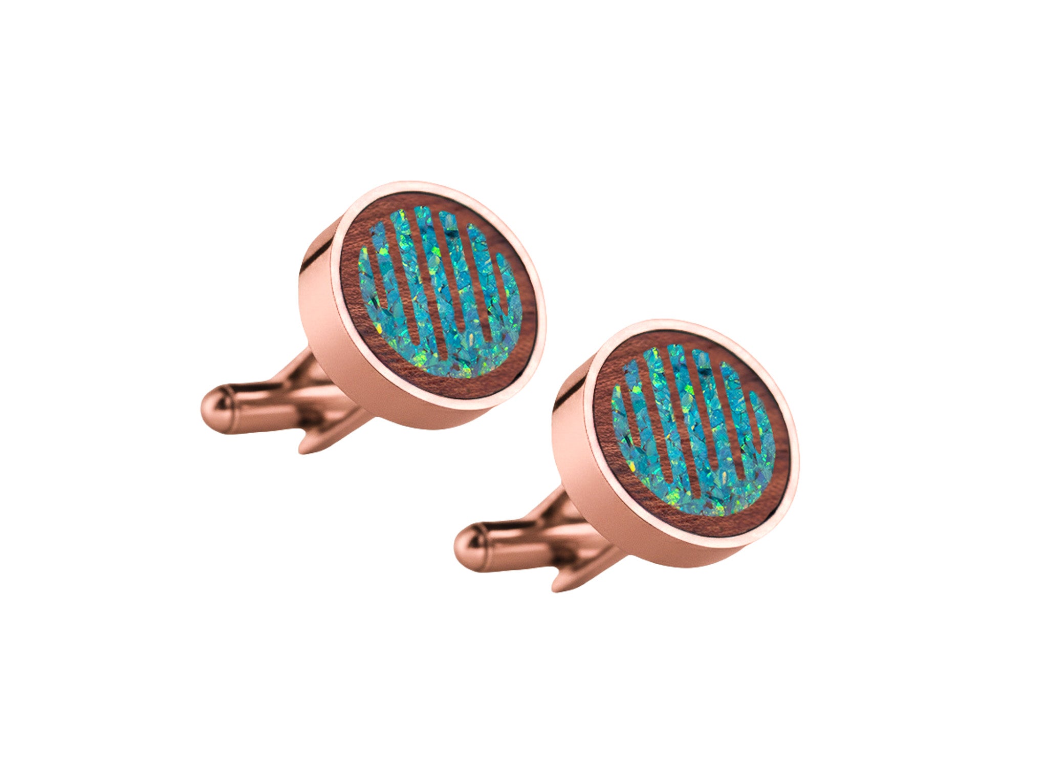 Raindrops Cufflinks Bubinga